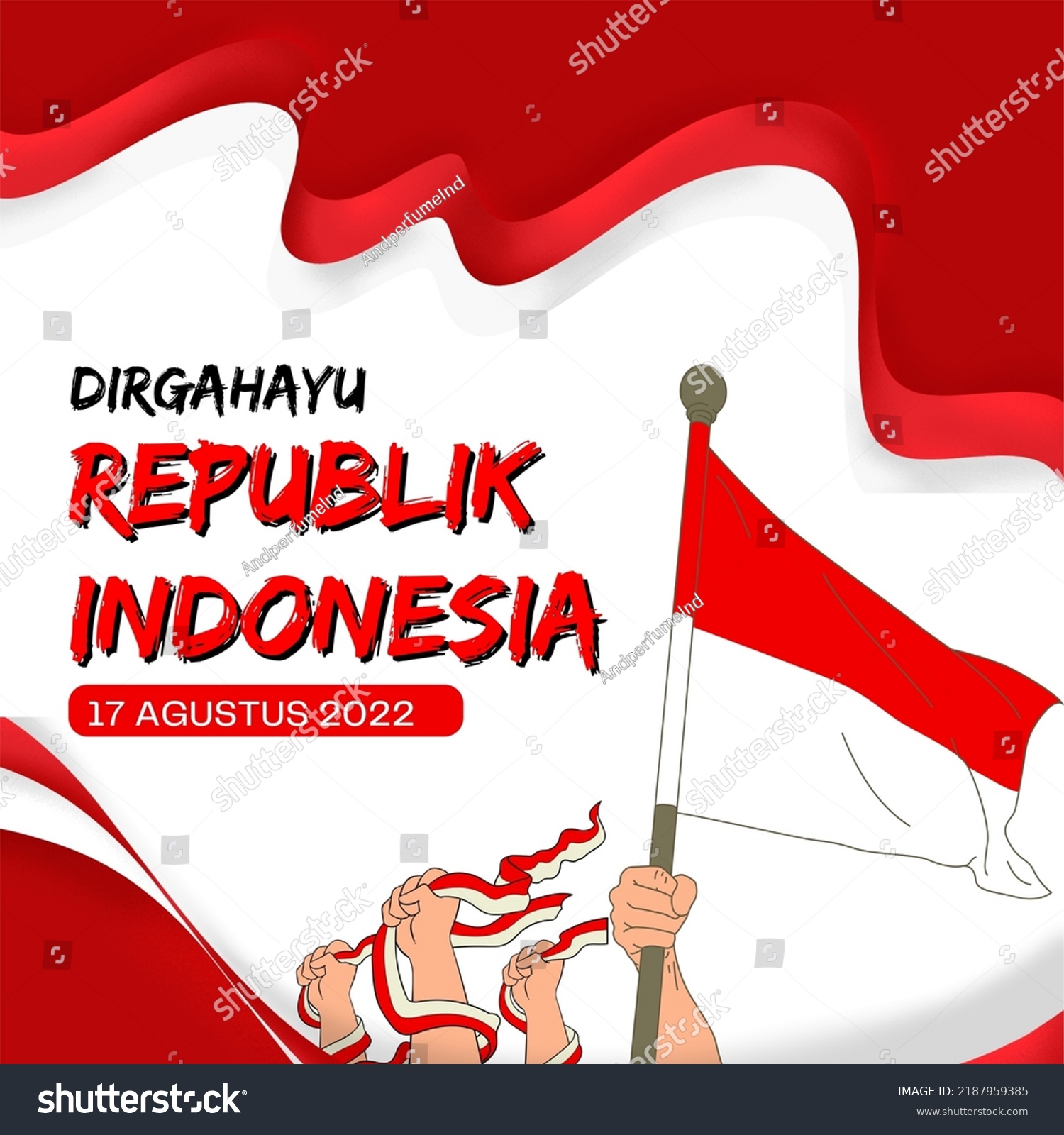 Vector Indonesia Independent Day Poster Cover Stock Vector Royalty