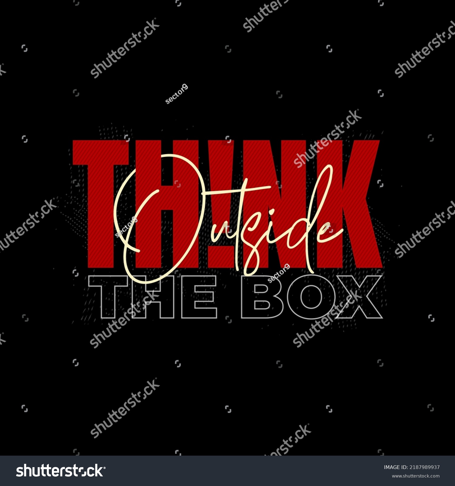 Think Outside Box Motivational Quotes Typography Stock Vector Royalty