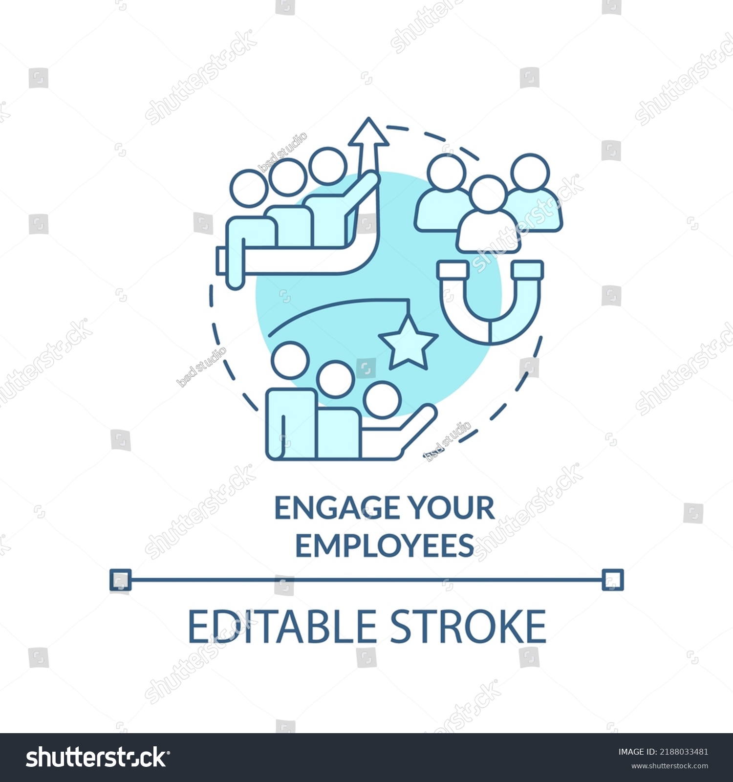 Engage Your Employees Turquoise Concept Icon Stock Vector Royalty Free