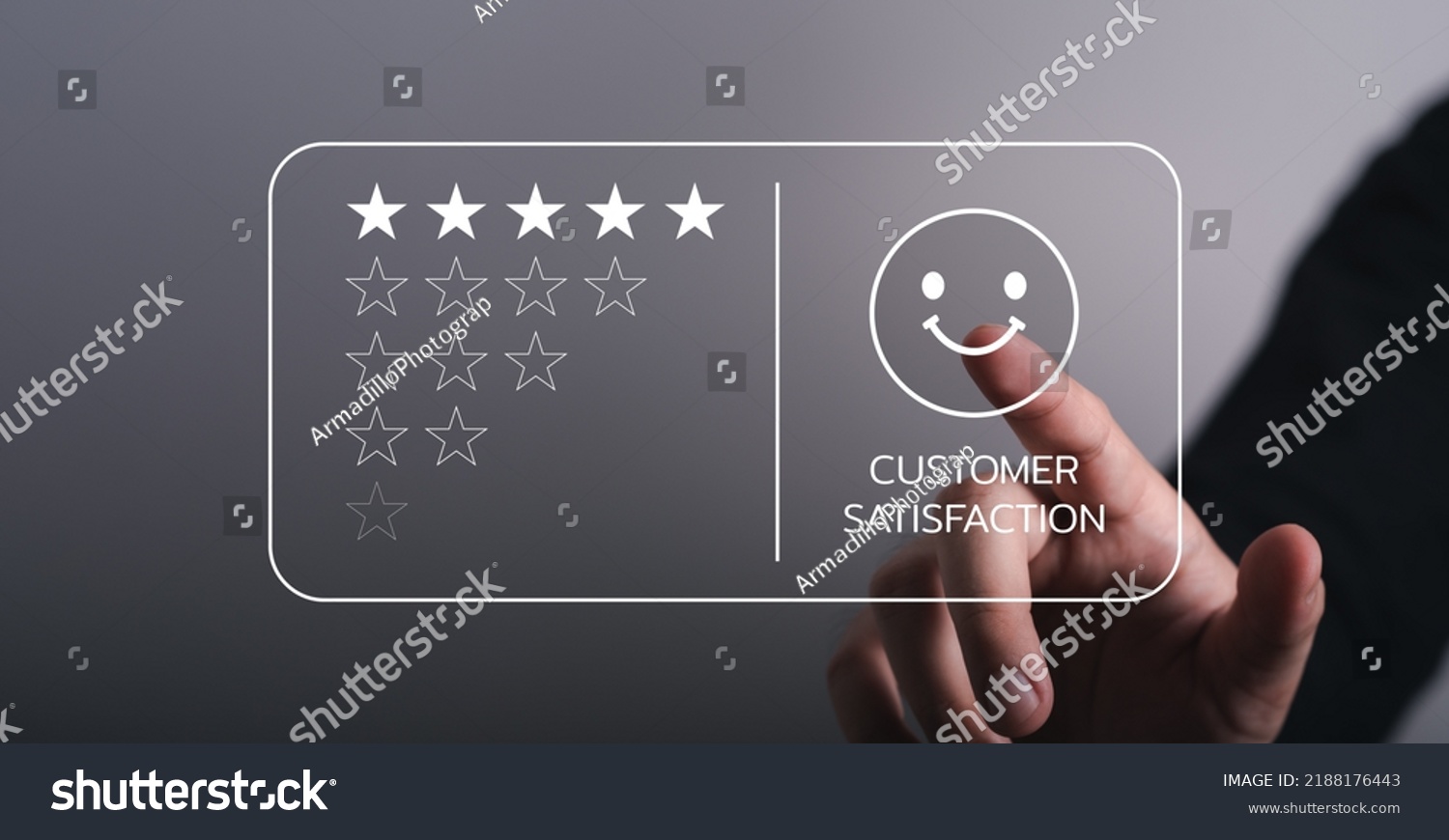 Close Man Customer Giving Five Star Stock Photo Shutterstock