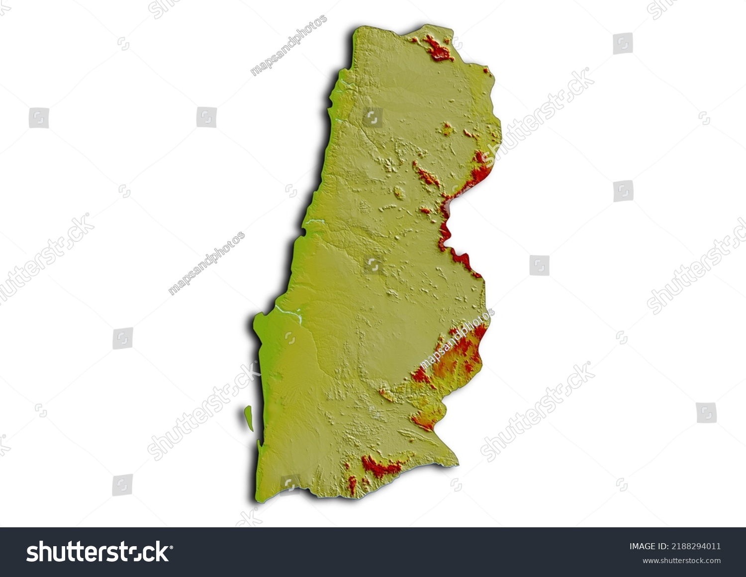 Namibe Province Angola Map Shaded Relief Stock Illustration