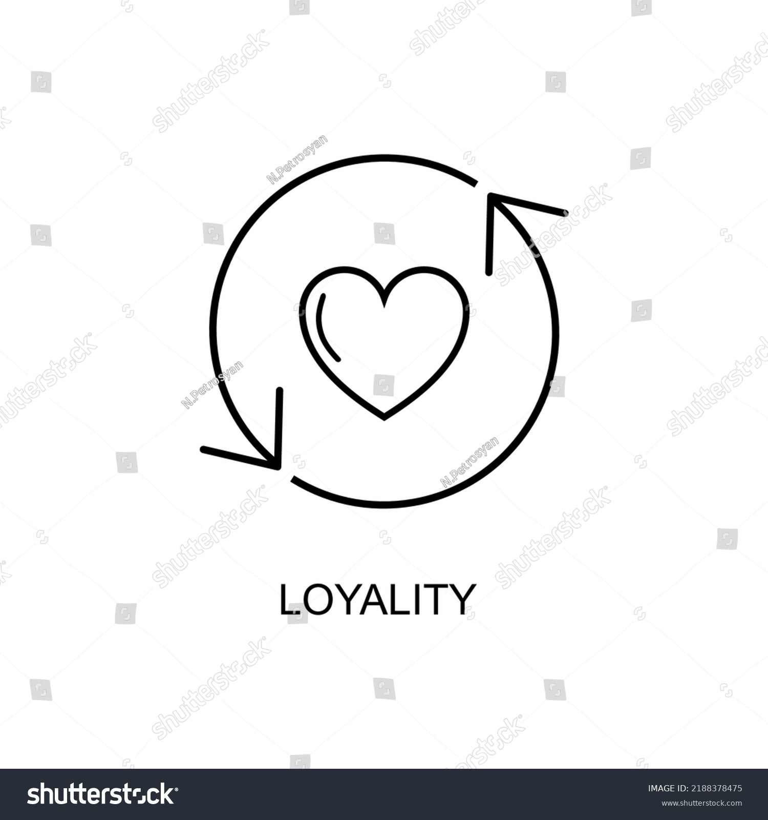 Loyality Linear Icon Illustration Line Symbol Stock Vector Royalty