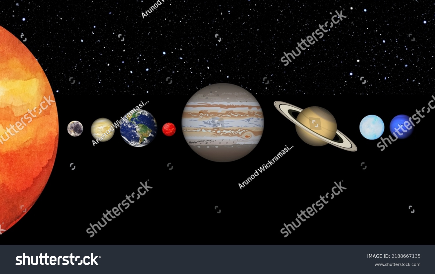 Solar System All 8 Planets Sun Stock Illustration 2188667135 Shutterstock