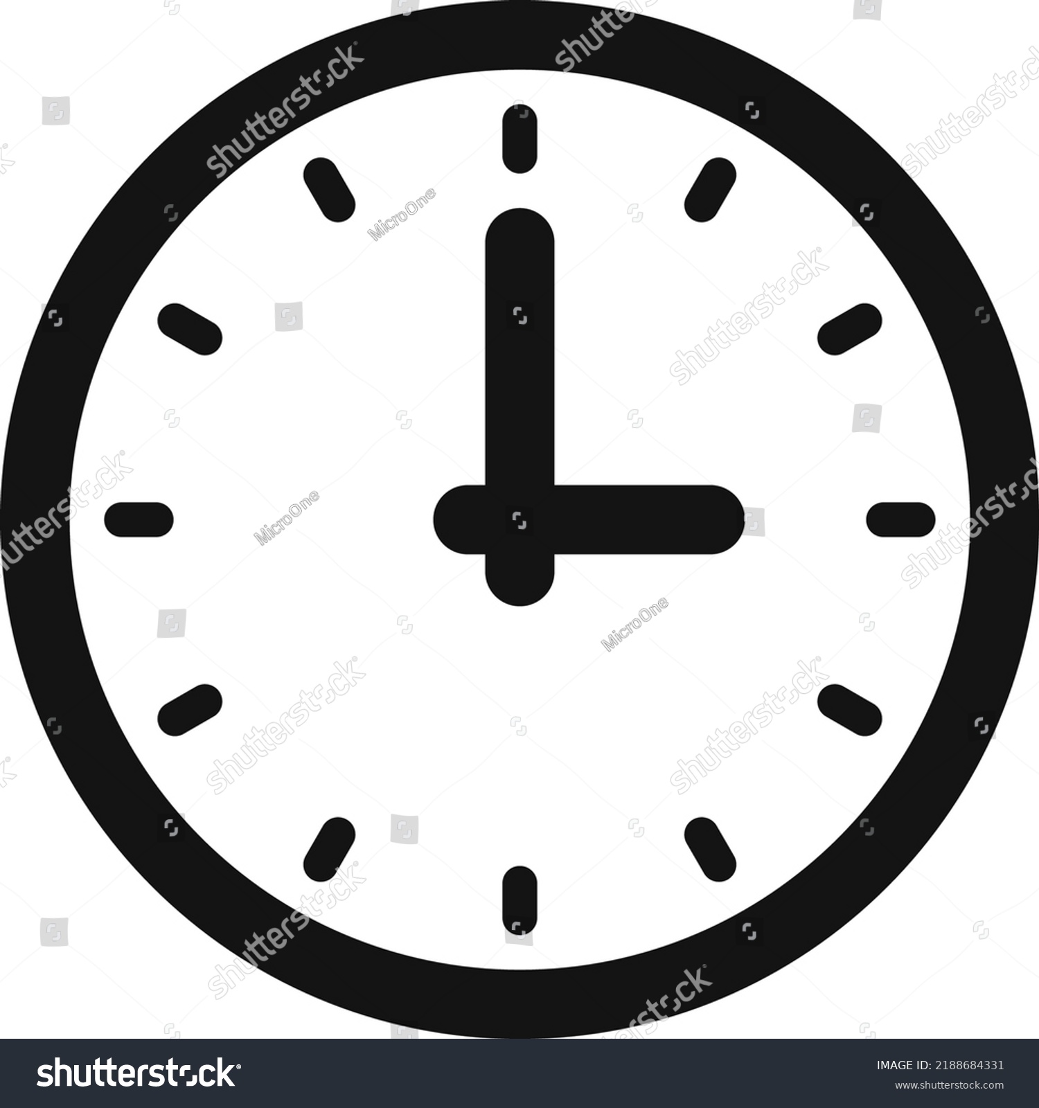 Wall Clock Icon Time Symbol Interior Stock Vector Royalty Free