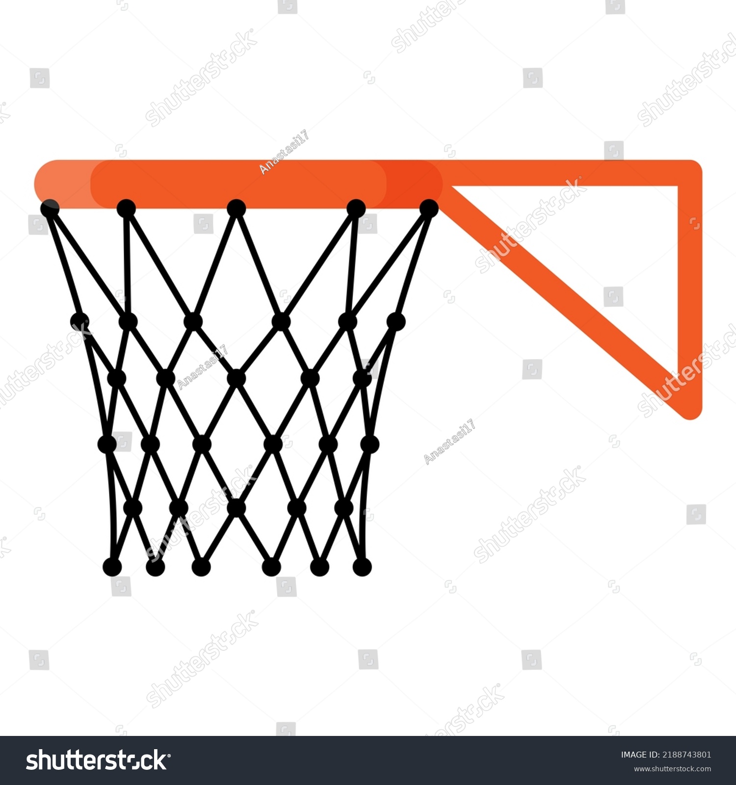 Basketball Basket Hoop Net On Side Stock Vector Royalty Free