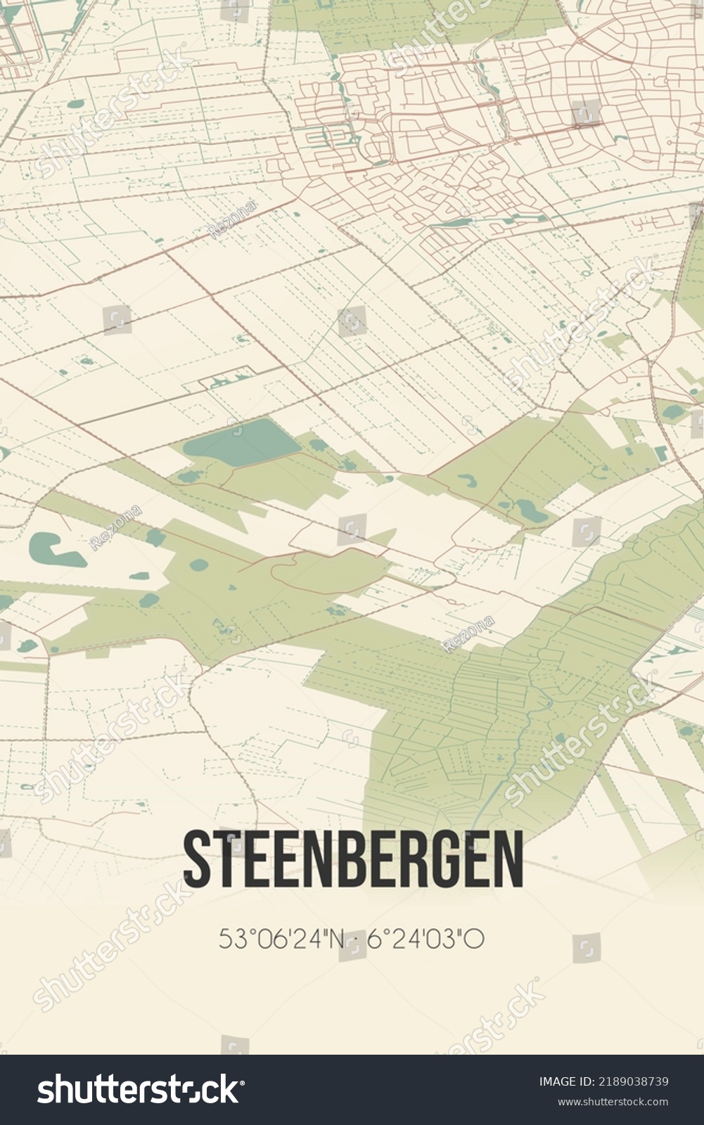 Retro Dutch City Map Steenbergen Located Stock Illustration