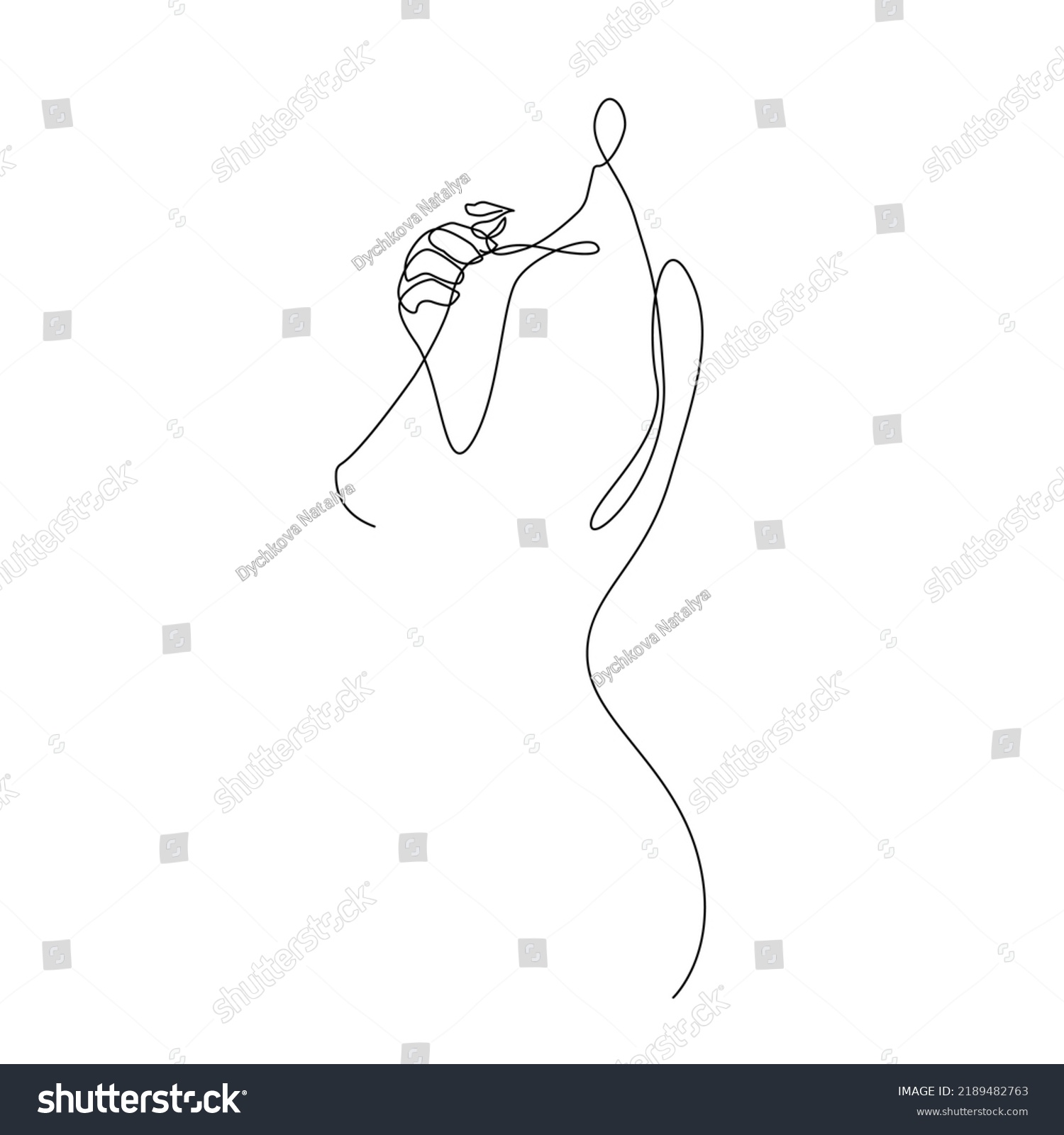 Woman Body Abstract Line Drawing Abstract Stock Illustration 2189482763