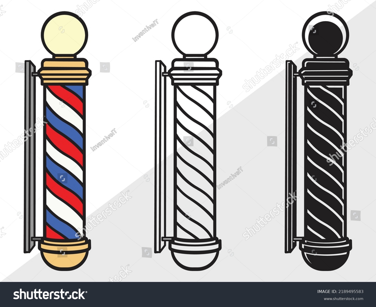 Barbers Pole Clipart Svg Printable Vector Stock Vector Royalty Free