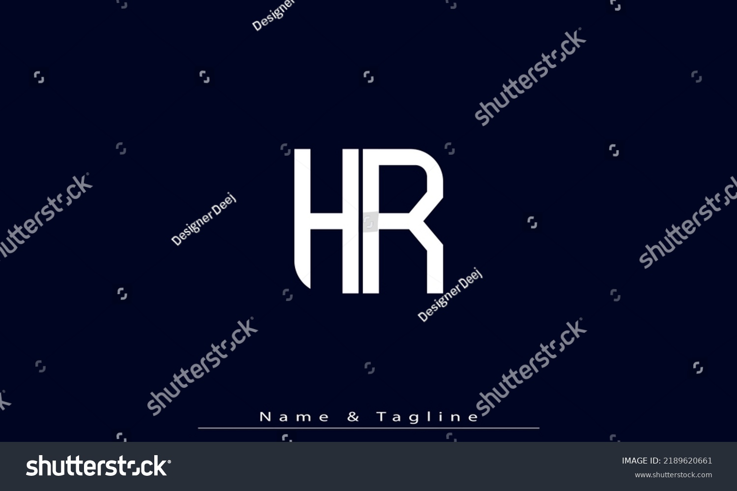 Alphabet Letters Initials Monogram Logo Hr Stock Vector Royalty Free