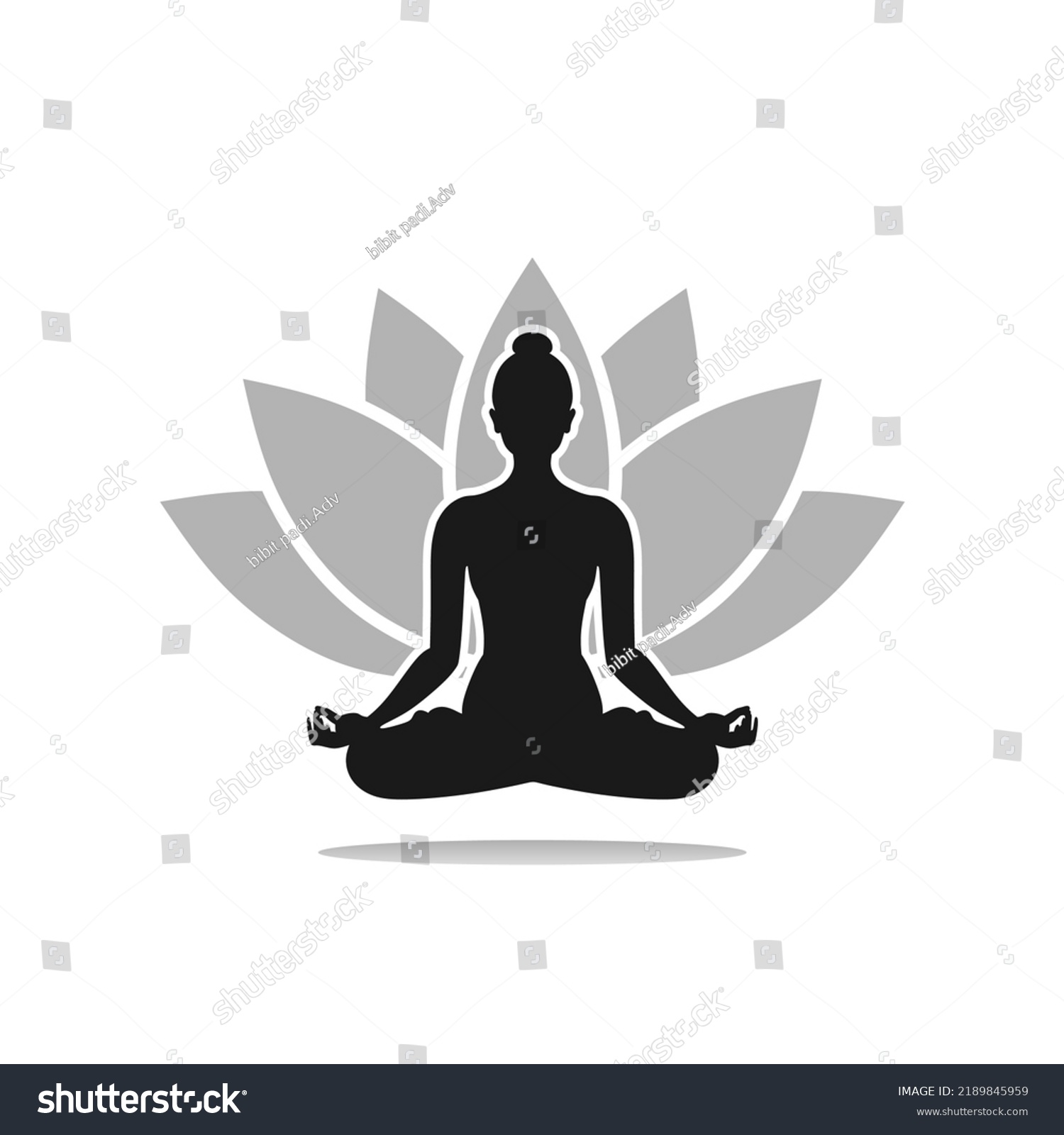 Yoga Lotus Position Silhouette Vector Shape Stock Vector Royalty Free