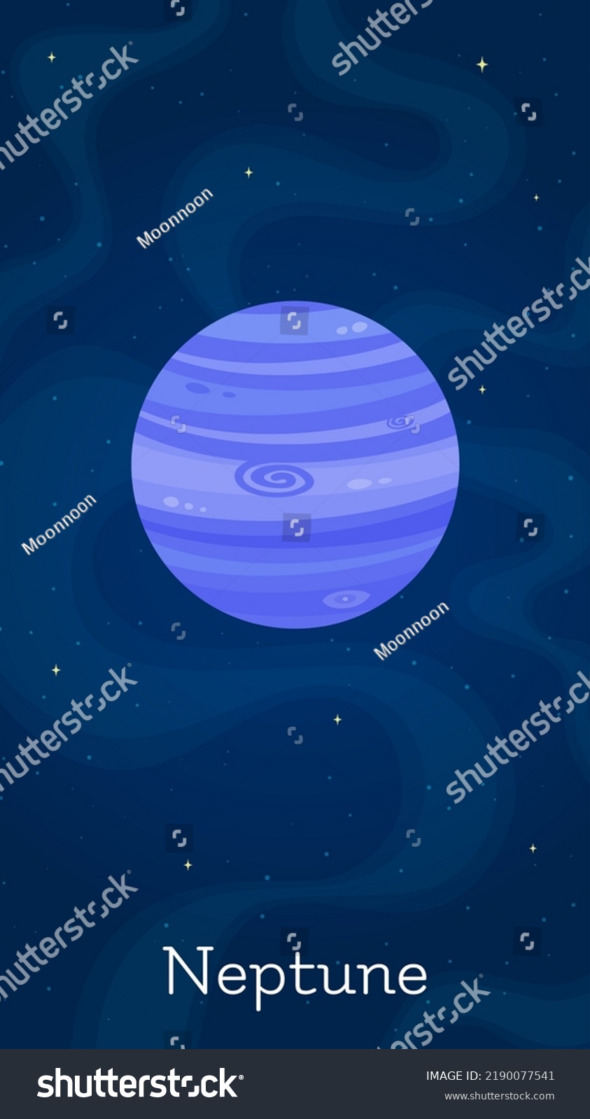 Flat Space Planet Neptune Vector Illustration Stock Vector Royalty