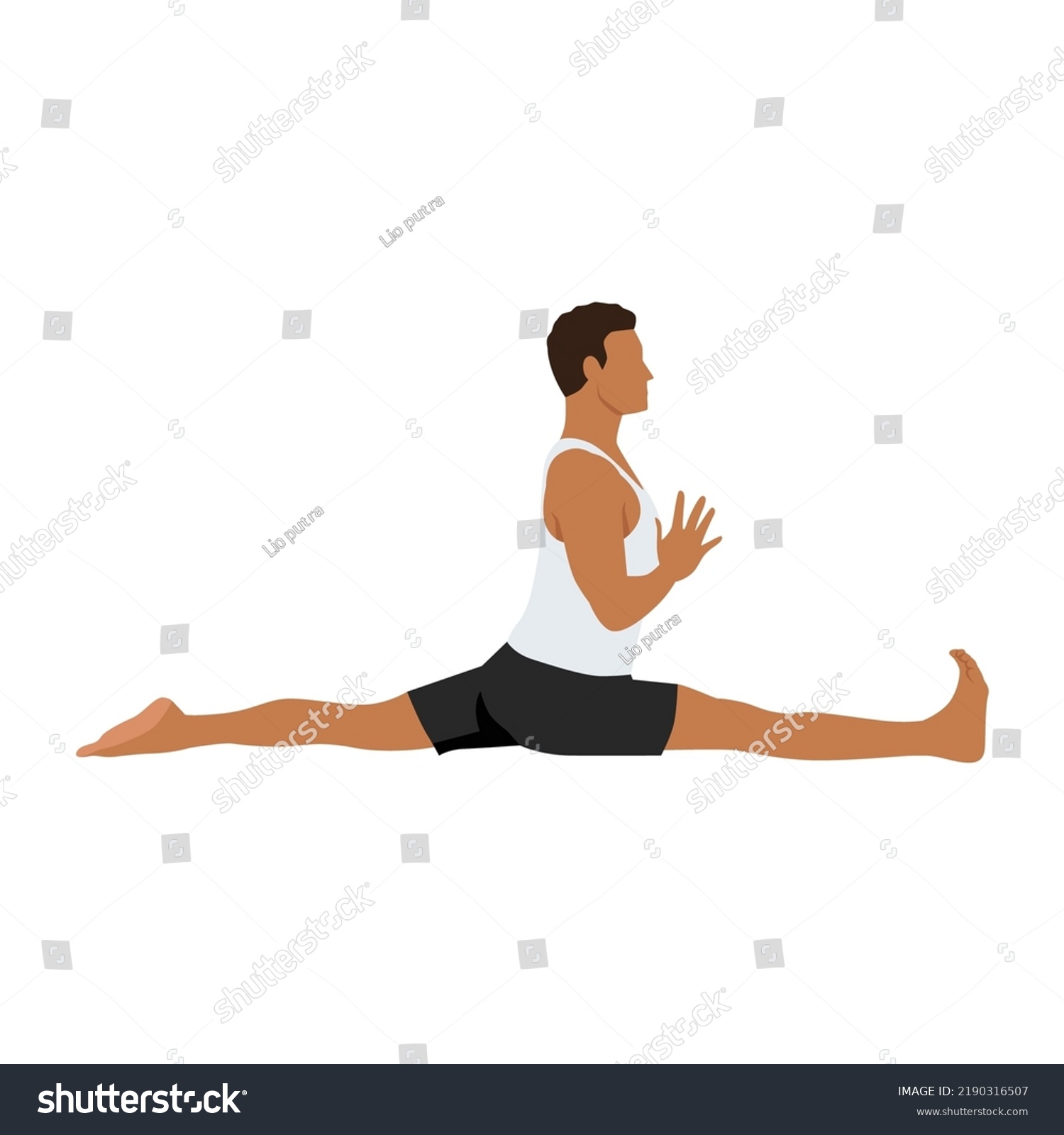 Man Doing Yoga Posemonkey Pose Asana Stock Vector Royalty Free