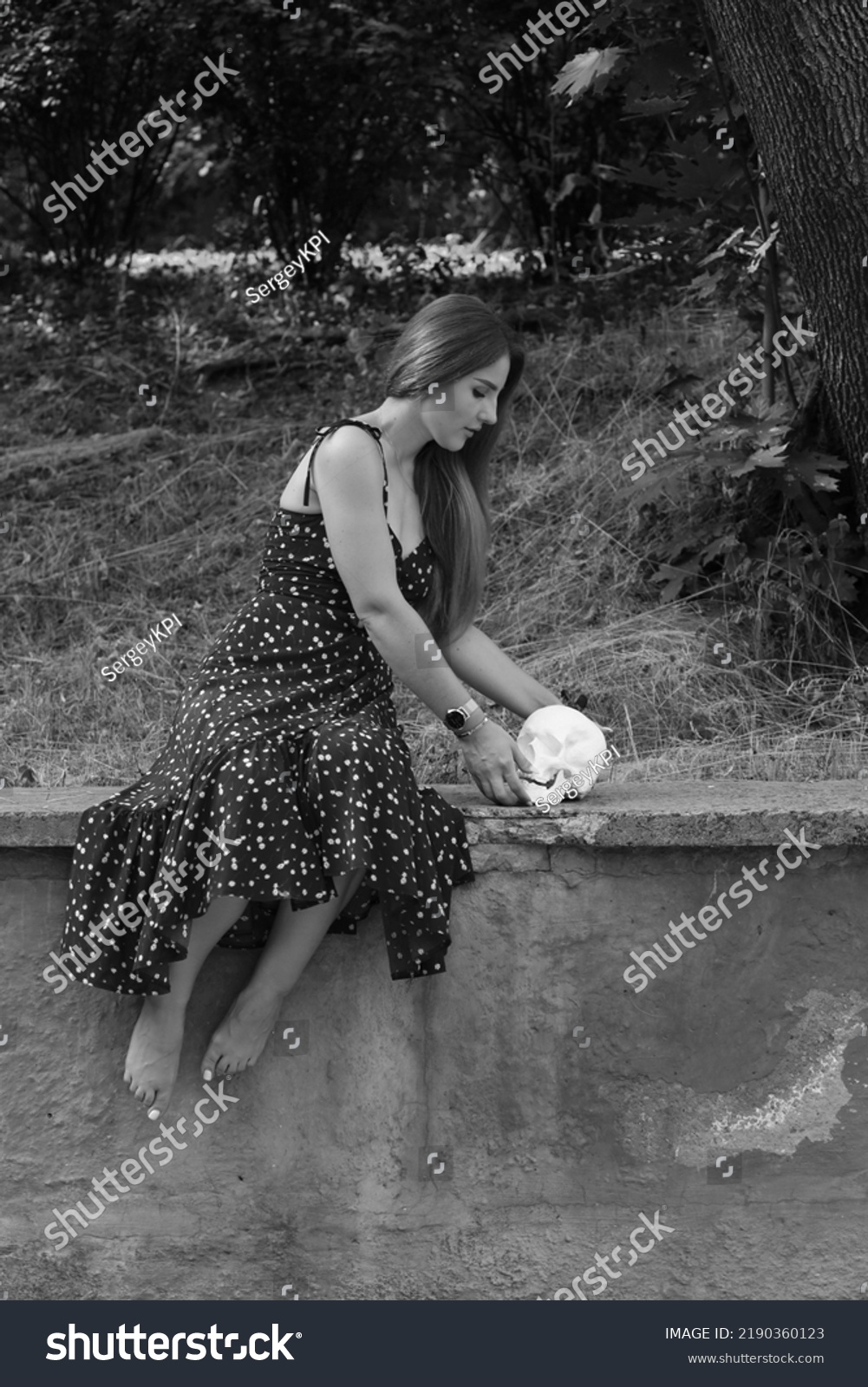 Woman Holding Human Skull Hands Stock Photo 2190360123 Shutterstock