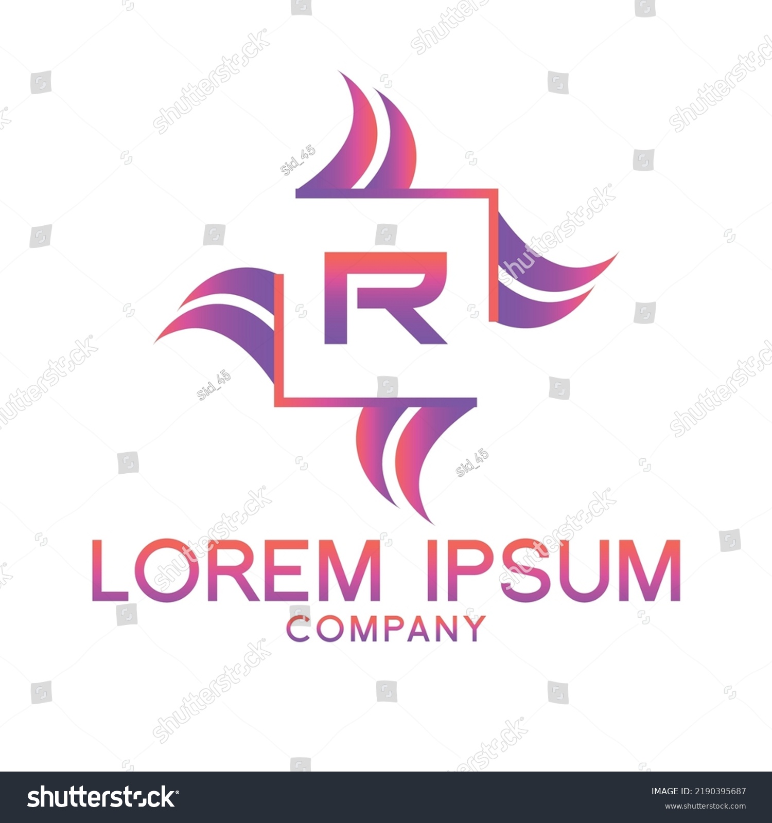 Letter R Line Logo Designcreative Minimal Stock Vector Royalty Free