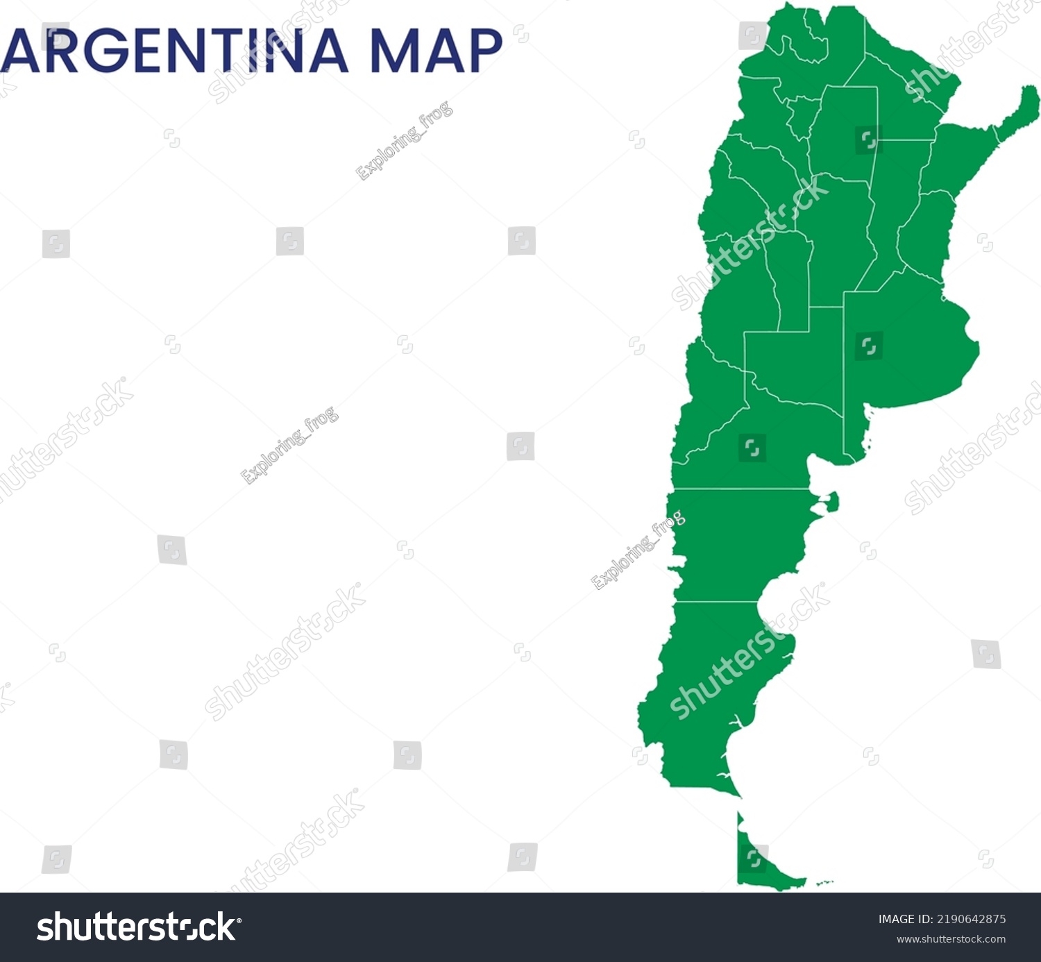 High Detailed Map Argentina Outline Map Stock Vector Royalty Free