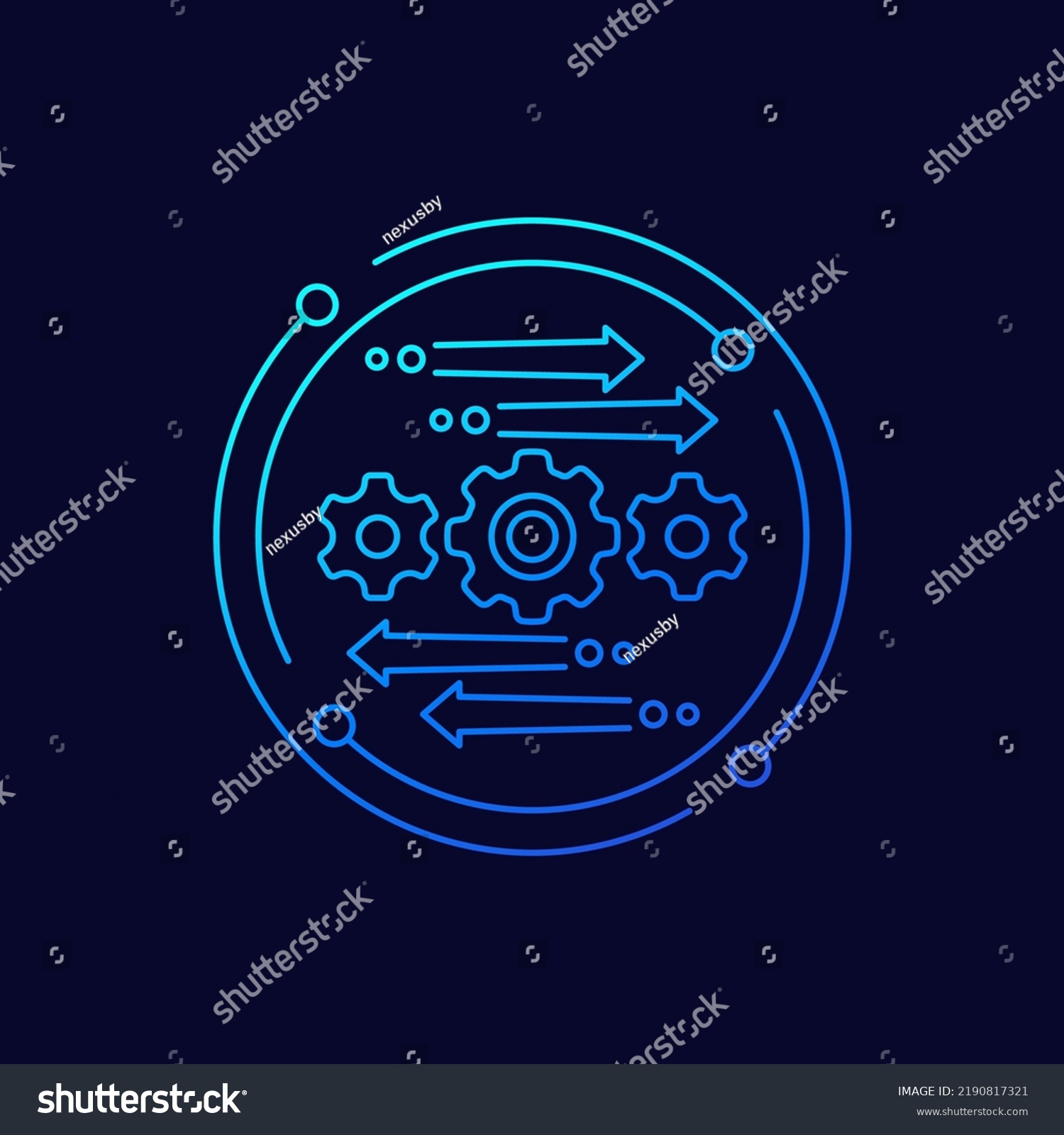 Automation Optimization Process Icon Linear Design Stock Vector