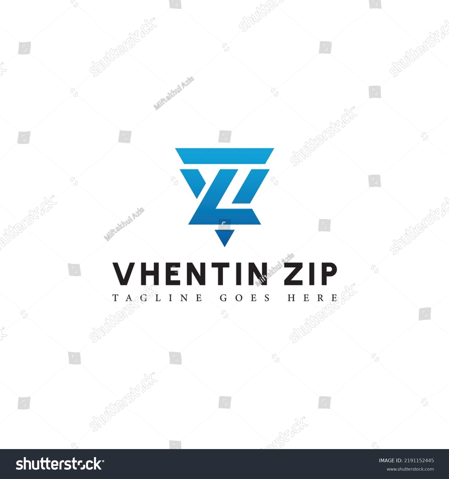 Abstract Initial Letter Vz Zv Logo Stock Vector Royalty Free