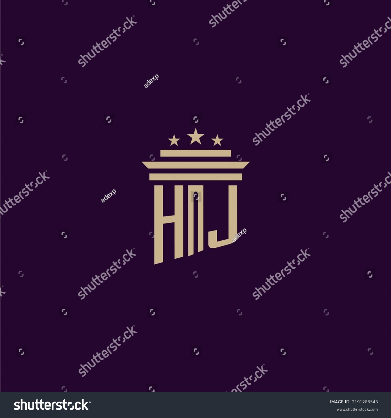 Hj Initial Monogram Logo Design Lawfirm Stock Vector Royalty Free