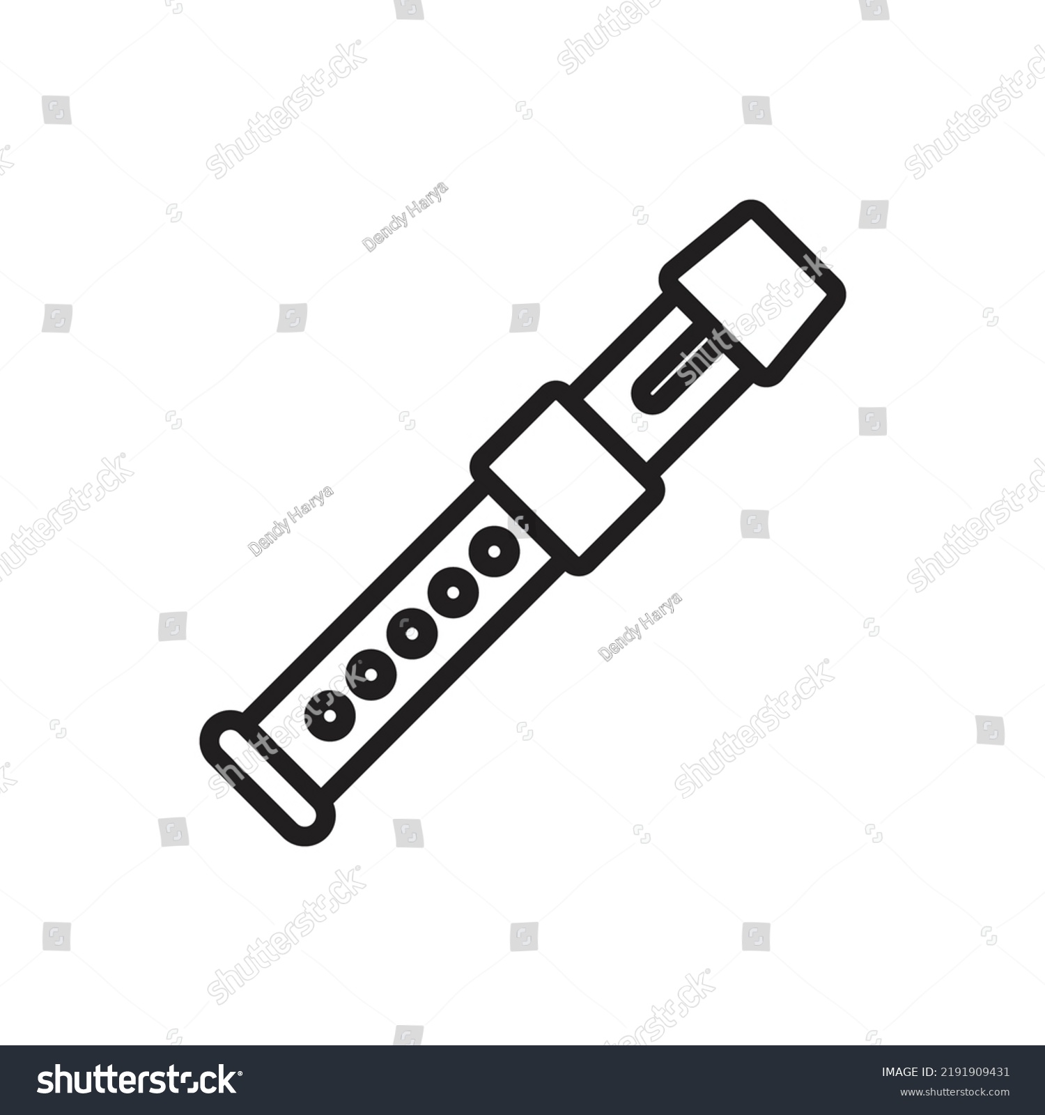 Clarinet Outline Icon Vector Illustration Stock Vector Royalty Free