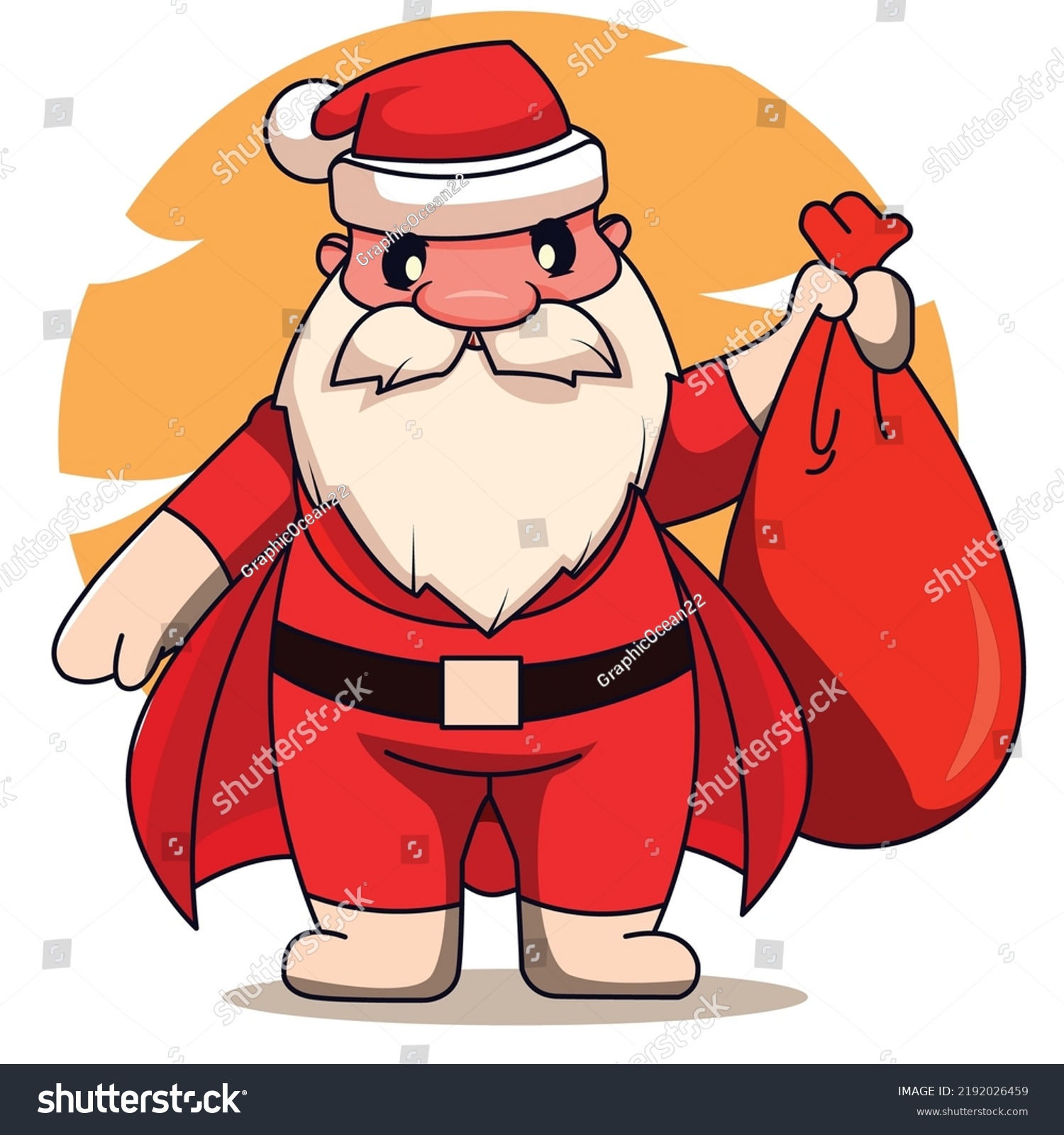 Cute Santa Claus Holding Bag Cartoon Stock Vector Royalty Free