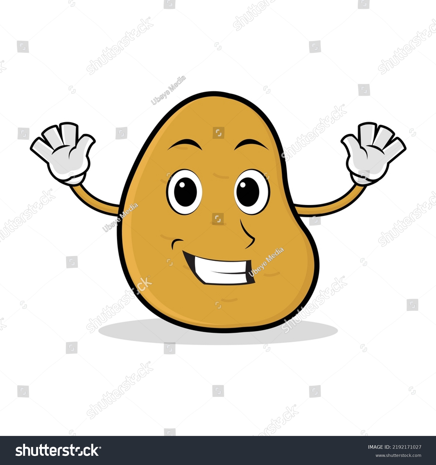 Cute Potato Mascot Cartoon Vector Illustration Stock Vector Royalty