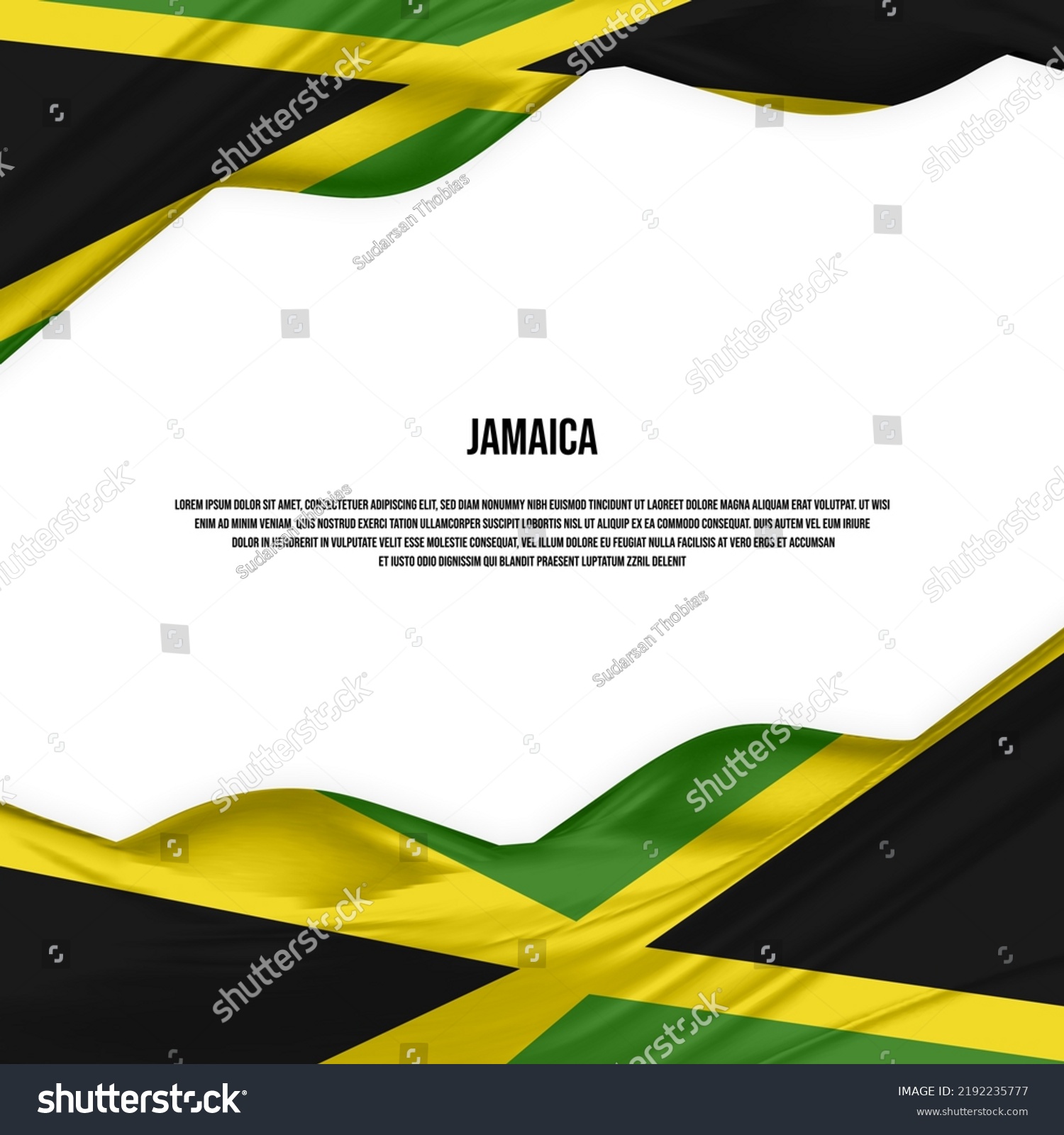 Jamaica Flag Design Waving Jamaican Flag Stock Vector Royalty Free