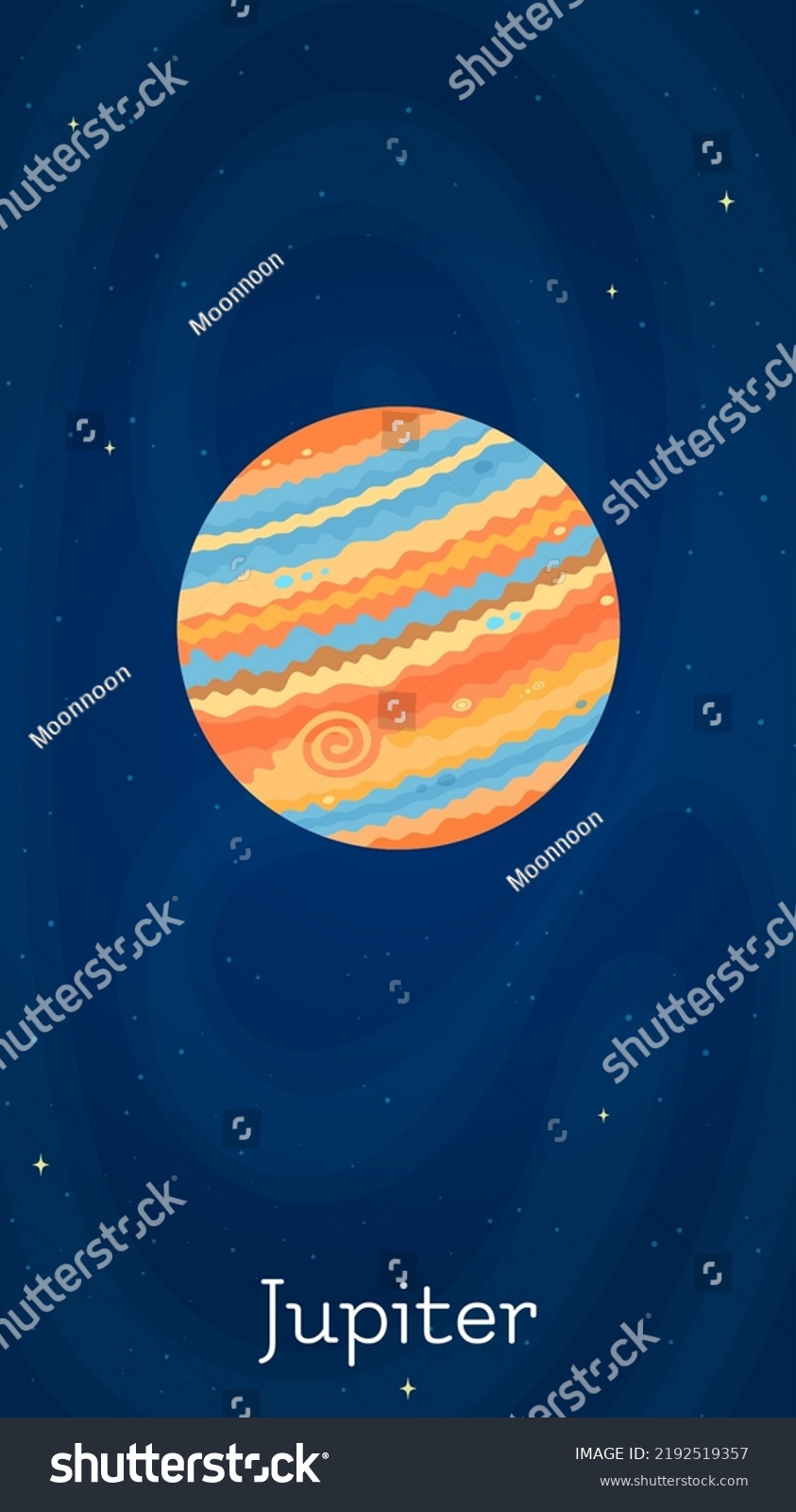 Solar System Planet Jupiter Vector Illustration Stock Vector Royalty