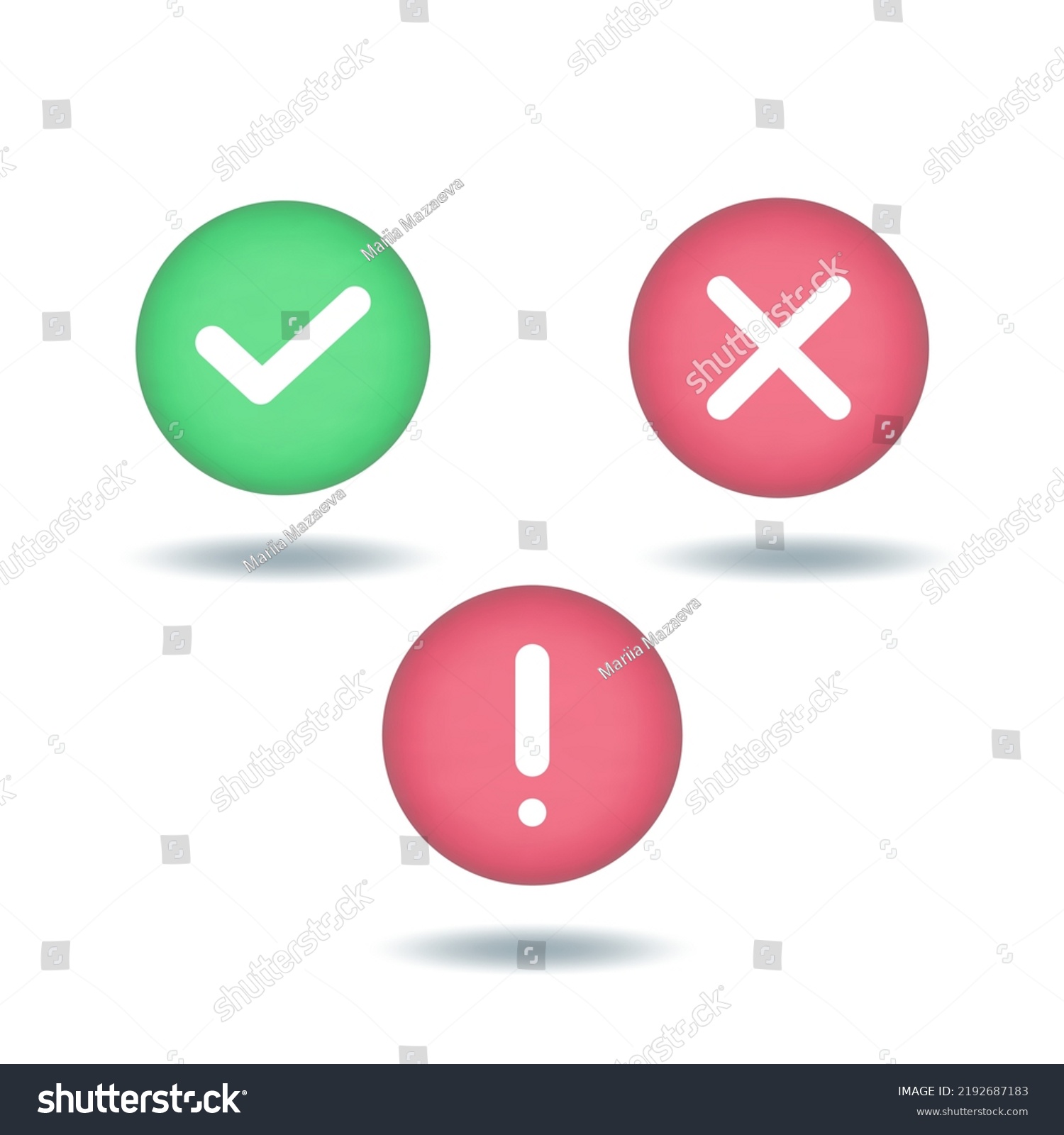 Green Tick Check Mark Red Cross Stock Vector Royalty Free Shutterstock