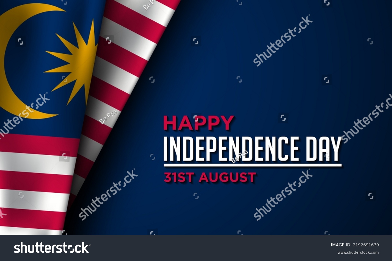 Malaysia Independence Day Background Design Banner Stock Vector