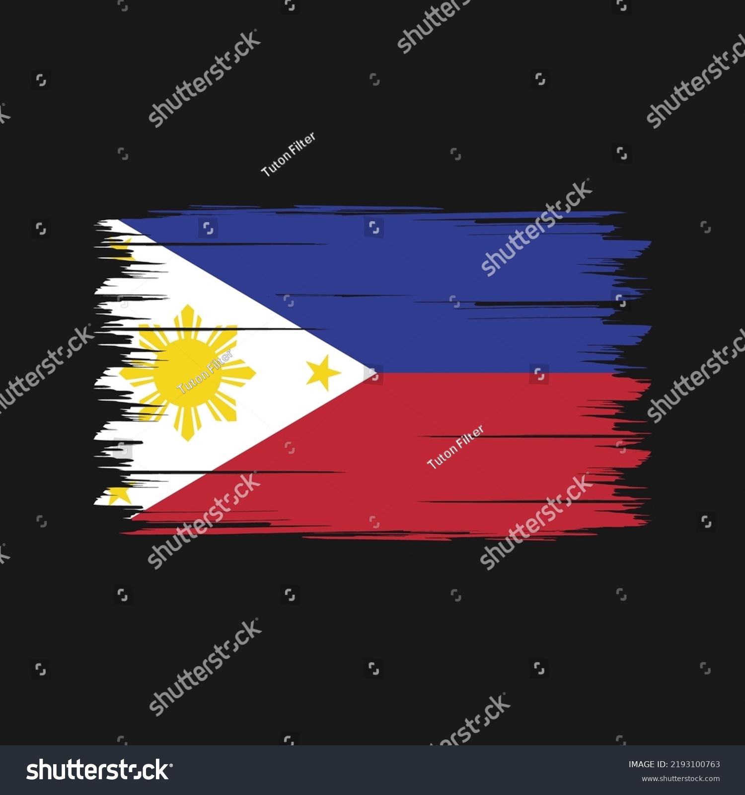 Philippines Flag Brush National Flag Stock Vector Royalty Free