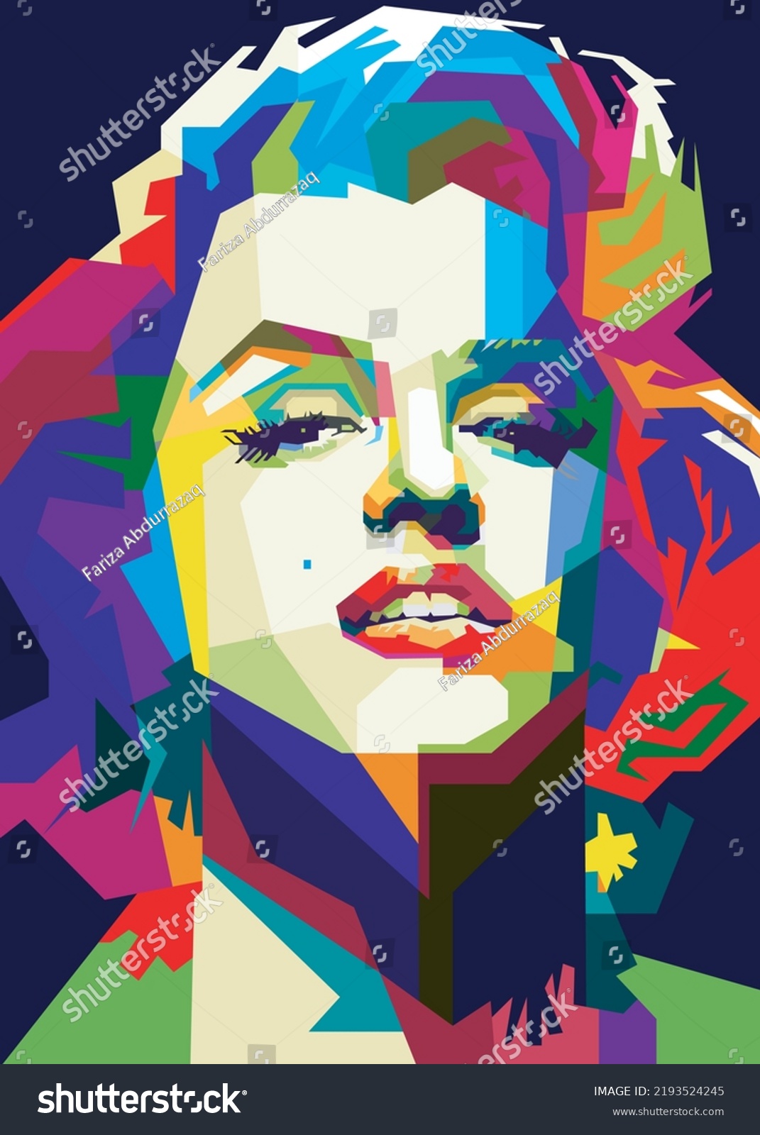 Beauty Marilyn Monroe Pop Art Portrait Stock Vector Royalty Free