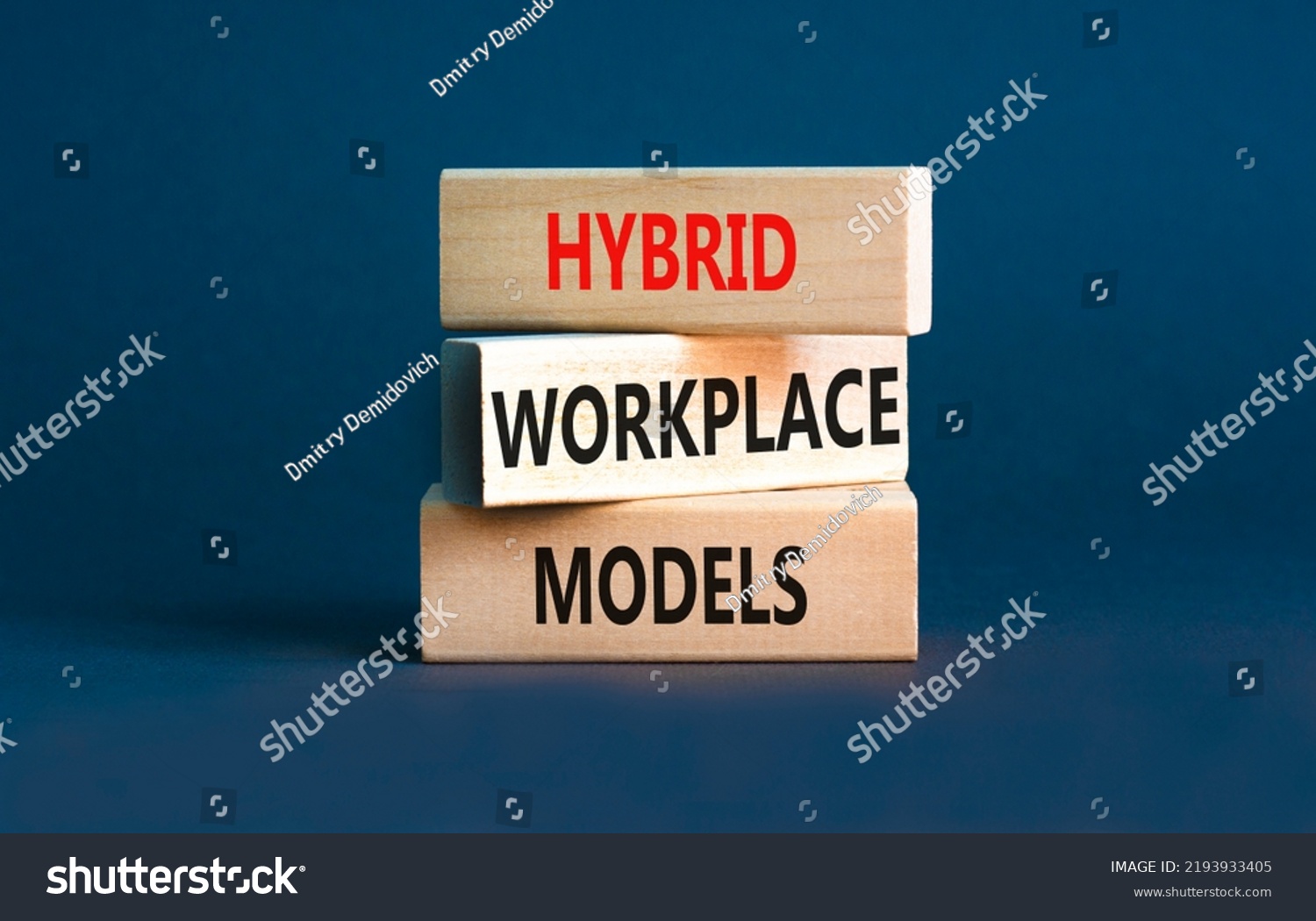 Hybrid Workplace Models Symbol Concept Words Stock Photo