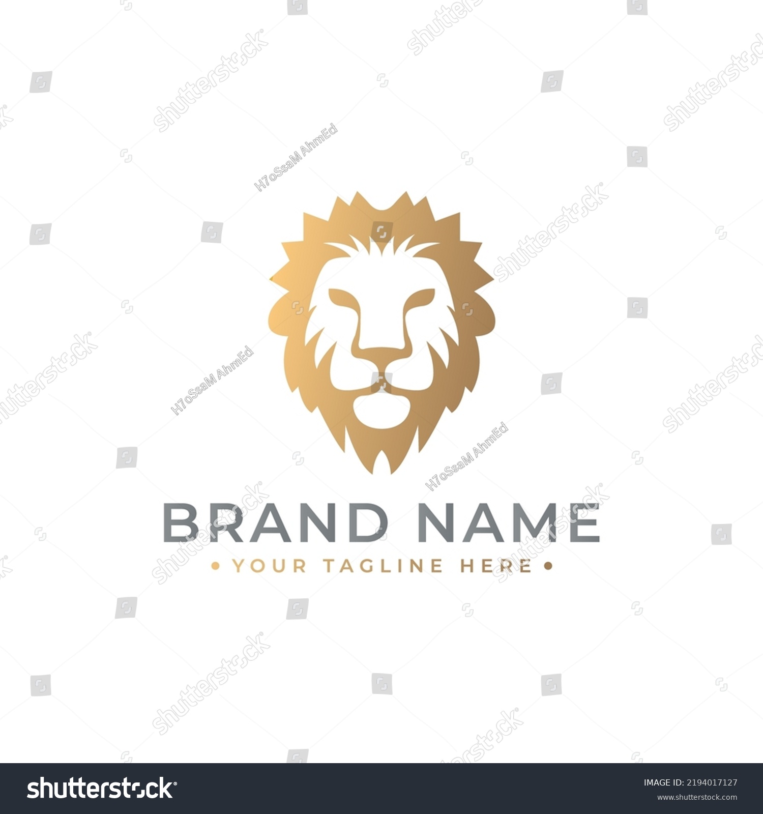 Lion King Shield Logo Vector Design Stock Vector Royalty Free