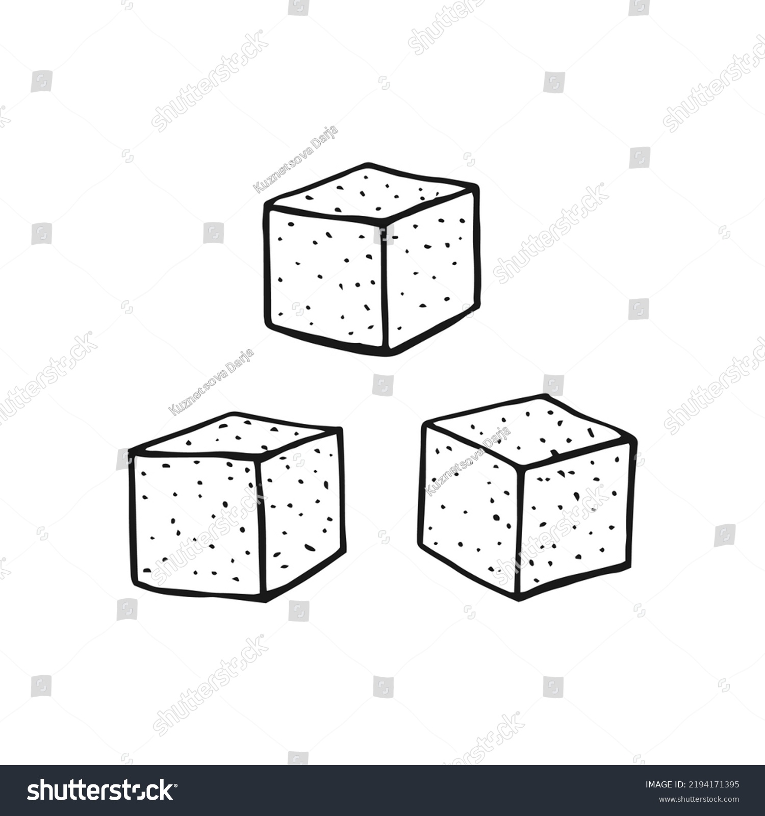 Sugar Cubes Hand Drawn Sweet Lump Stock Vector Royalty Free