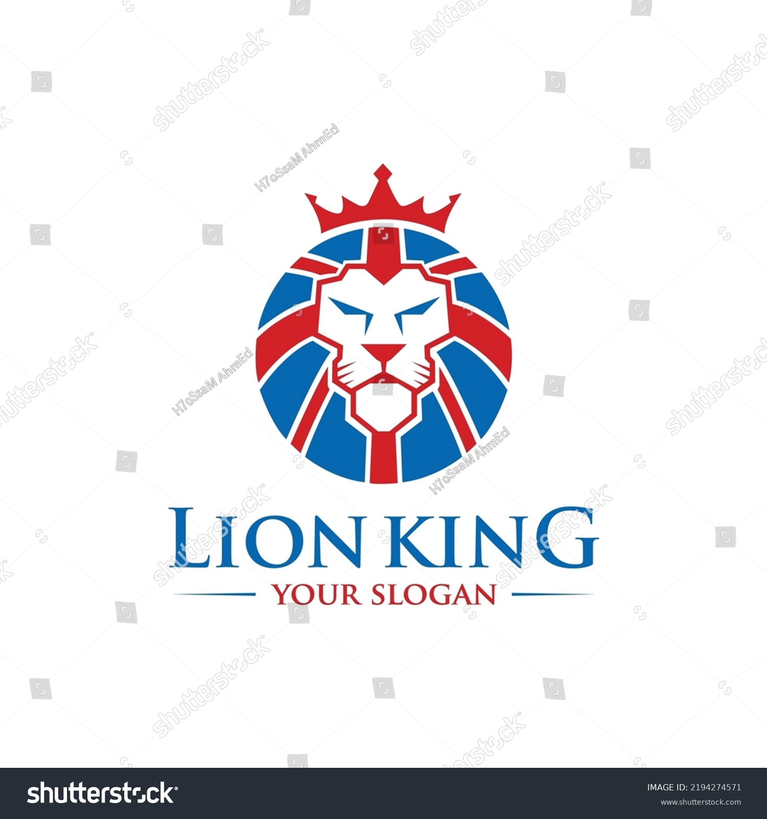 Lion King Shield Logo Vector Design Stock Vector Royalty Free