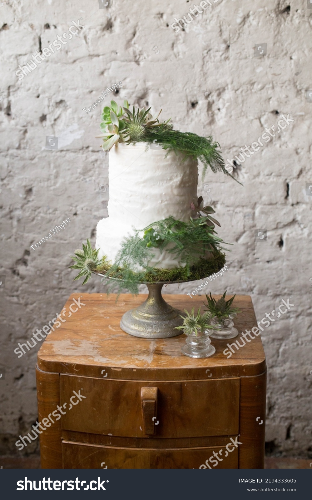 Naked Wedding Cake Natural Foliage On Stock Photo Shutterstock