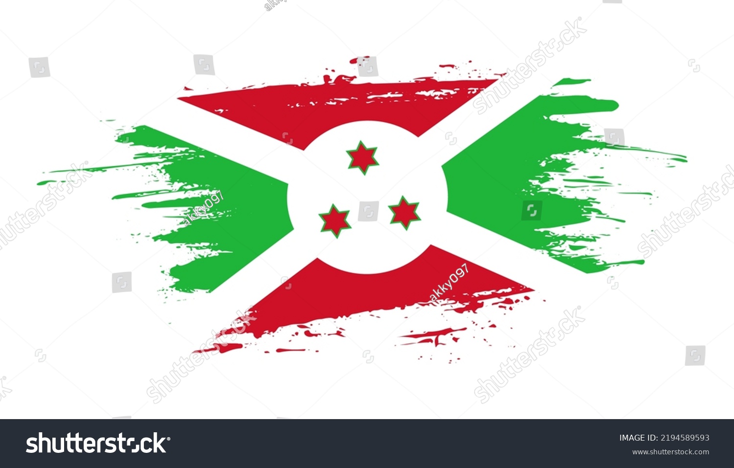 Hand Drawn Brush Stroke Flag Burundi Stock Vector Royalty Free