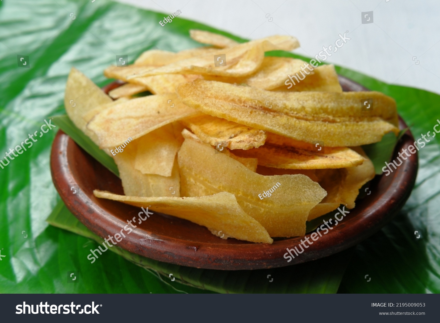 Keripik Pisang Banana Chips Indonesian Traditional Stock Photo