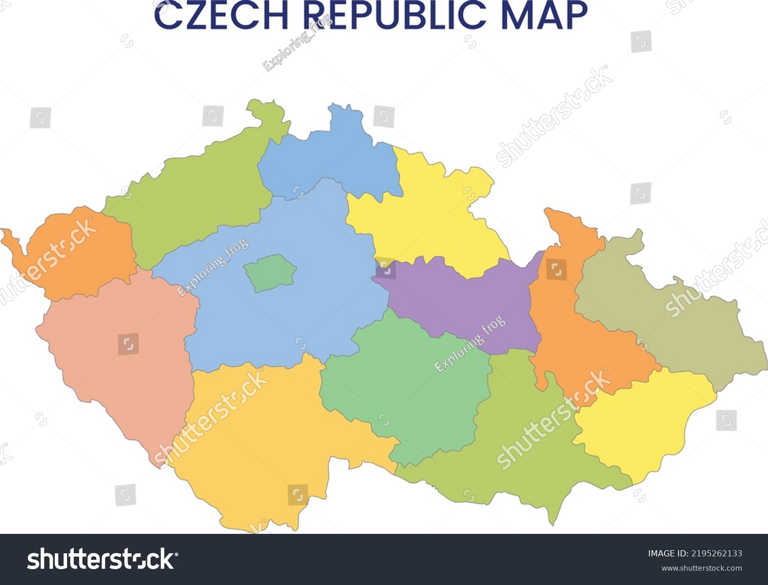 High Detailed Map Czech Republic Outline Stock Vector Royalty Free