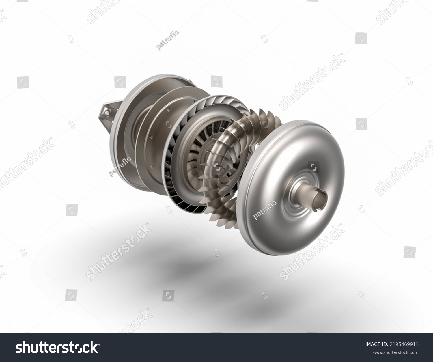 Car Torque Converter Exploded View D Illustrazione Stock