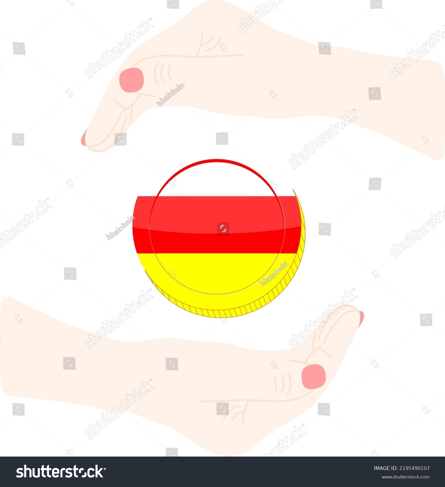 South Ossetia Flag Vector Hand Drawngeorgian Stock Vector Royalty Free