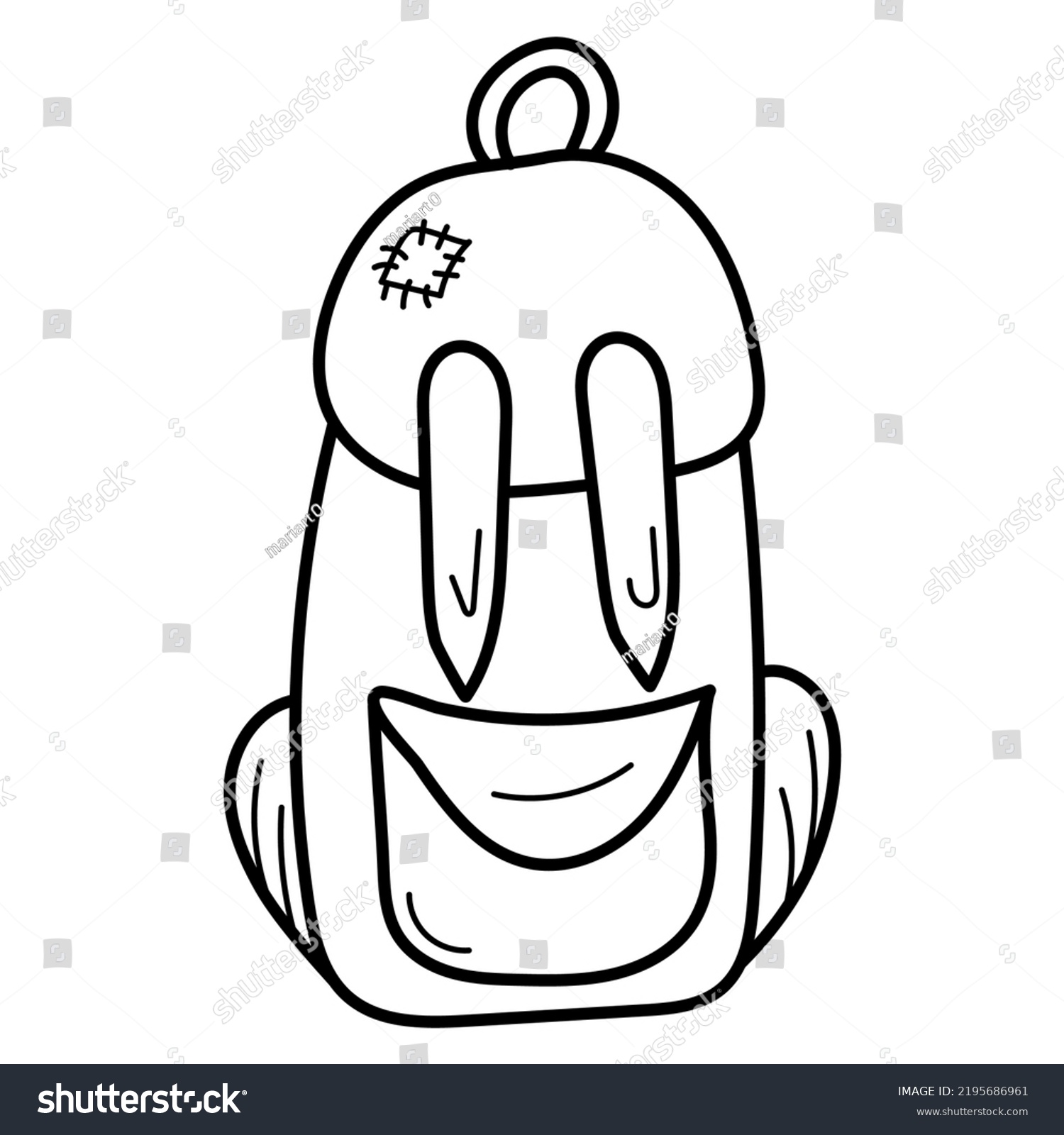 Handdrawn Hiking Backpack Isolated On White Stock Vector Royalty Free