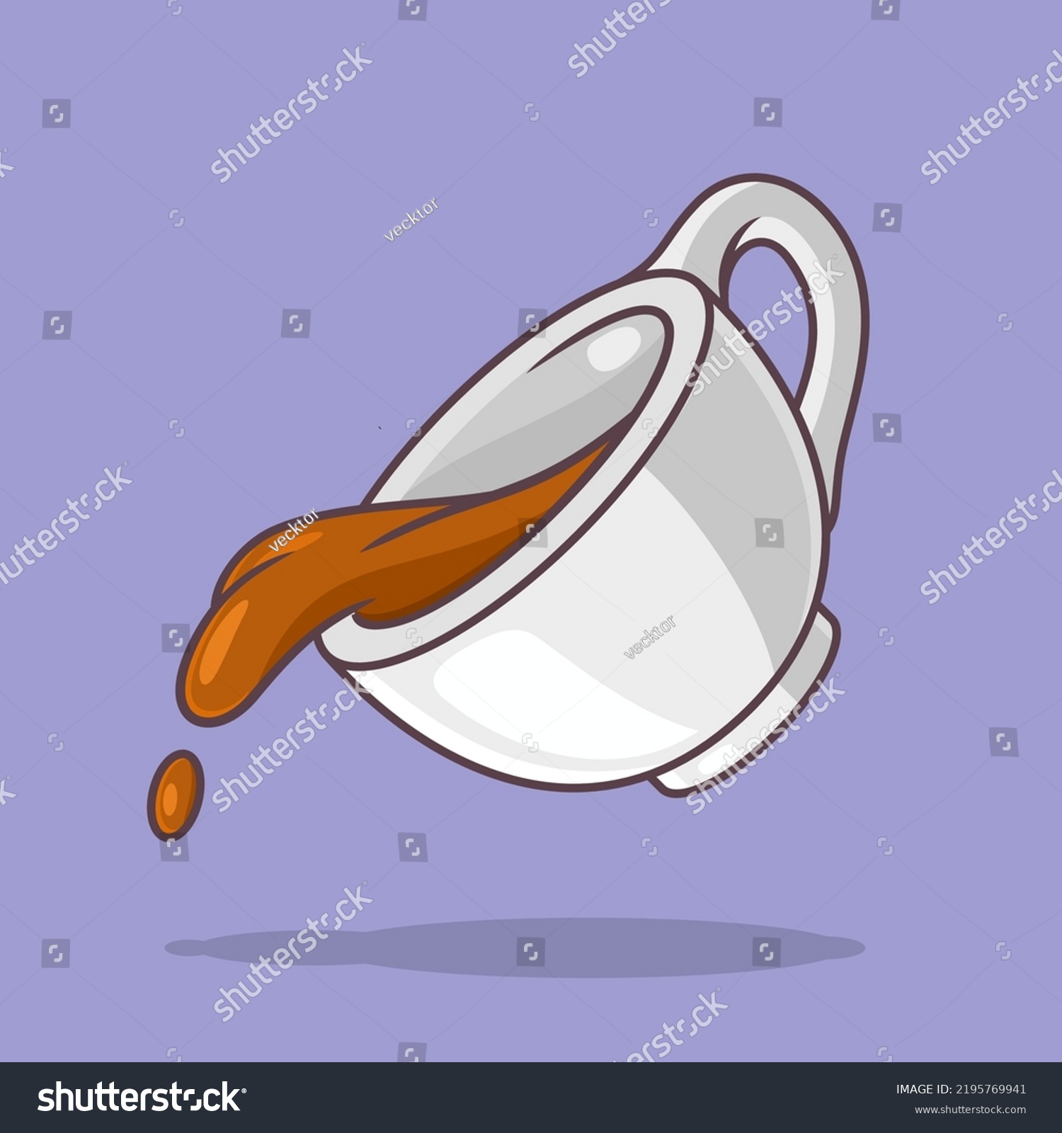 Coffee Pouring Cup Vector Illustration Stock Vector Royalty Free