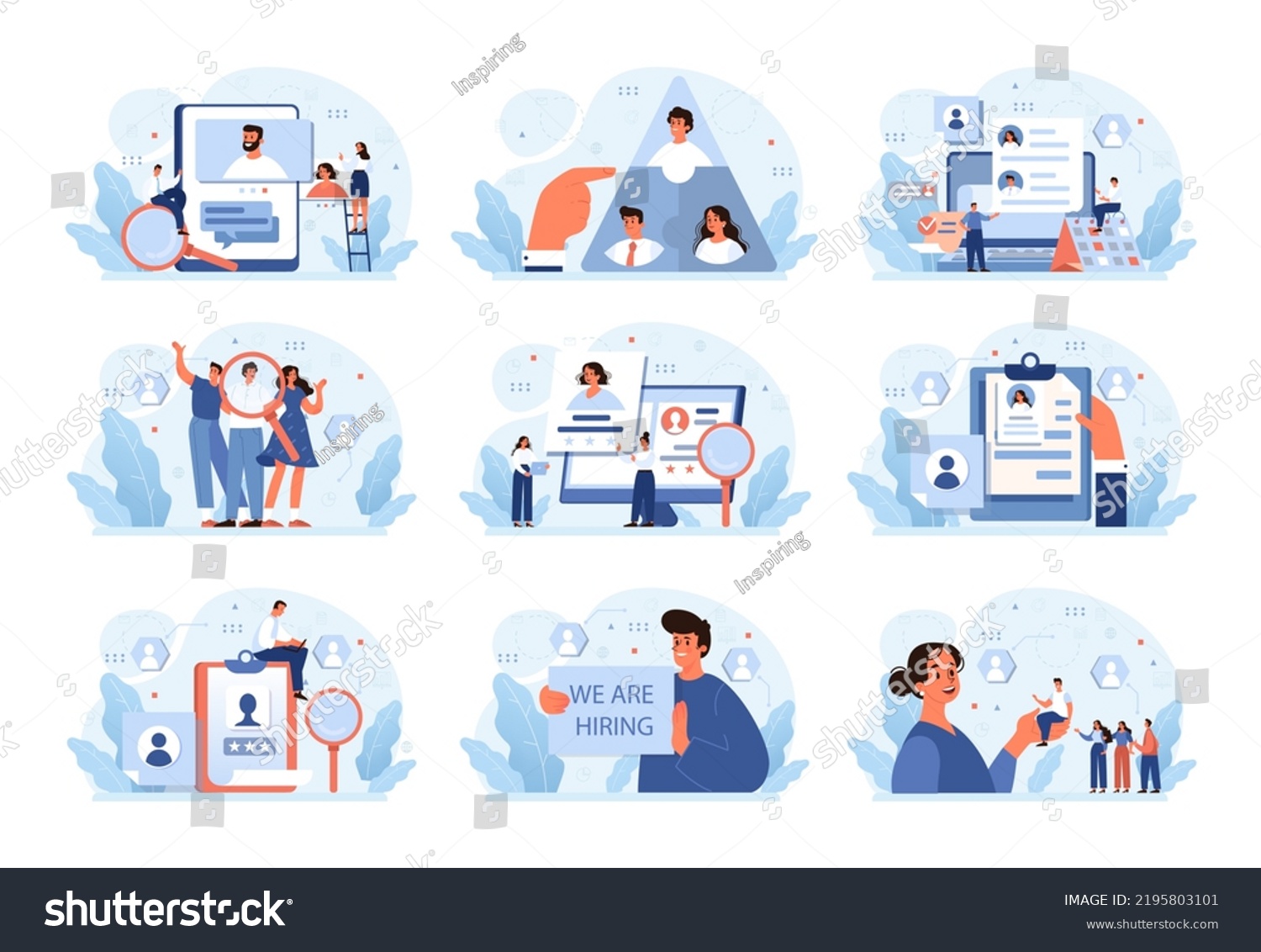 Human Resources Concept Set Idea Recruitment Stock Vector Royalty Free