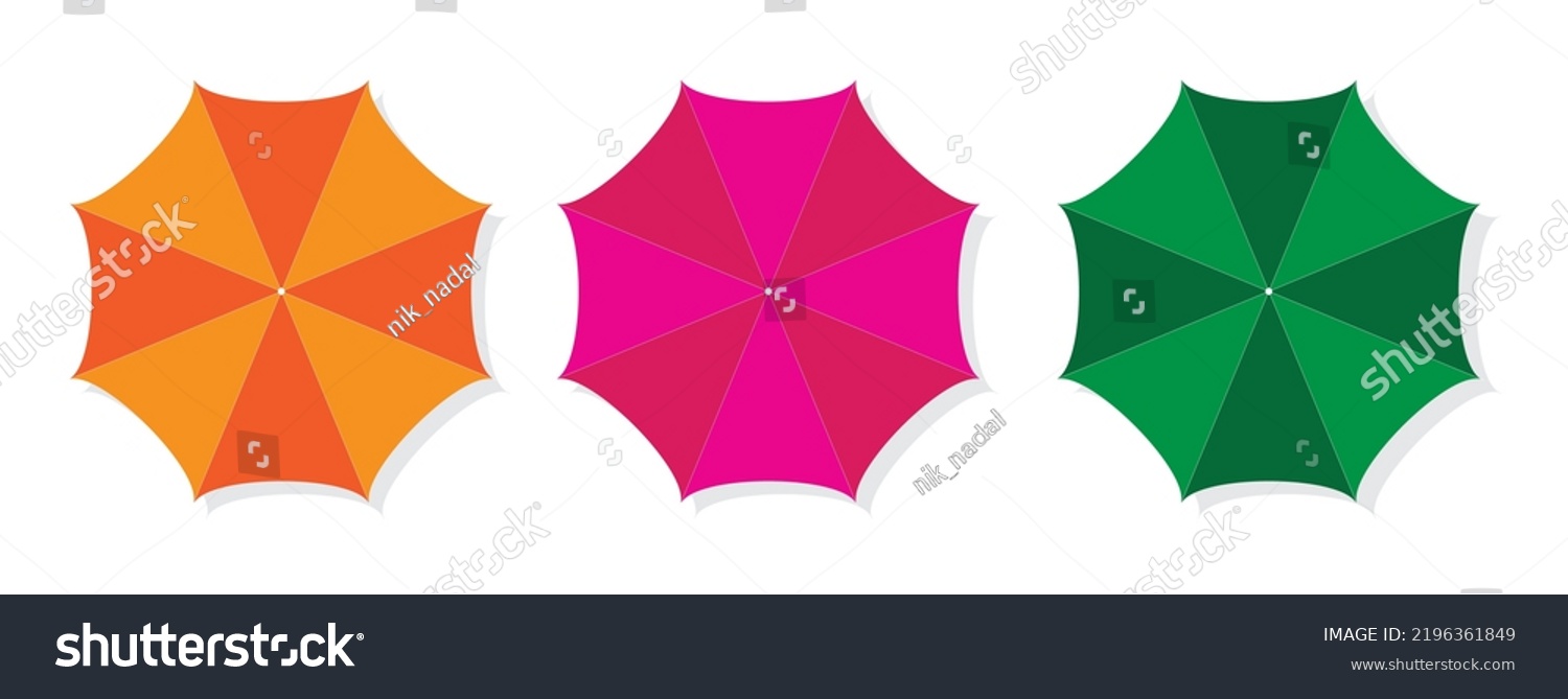 Umbrella Top View Vector Illustration Beach Stock Vector Royalty Free