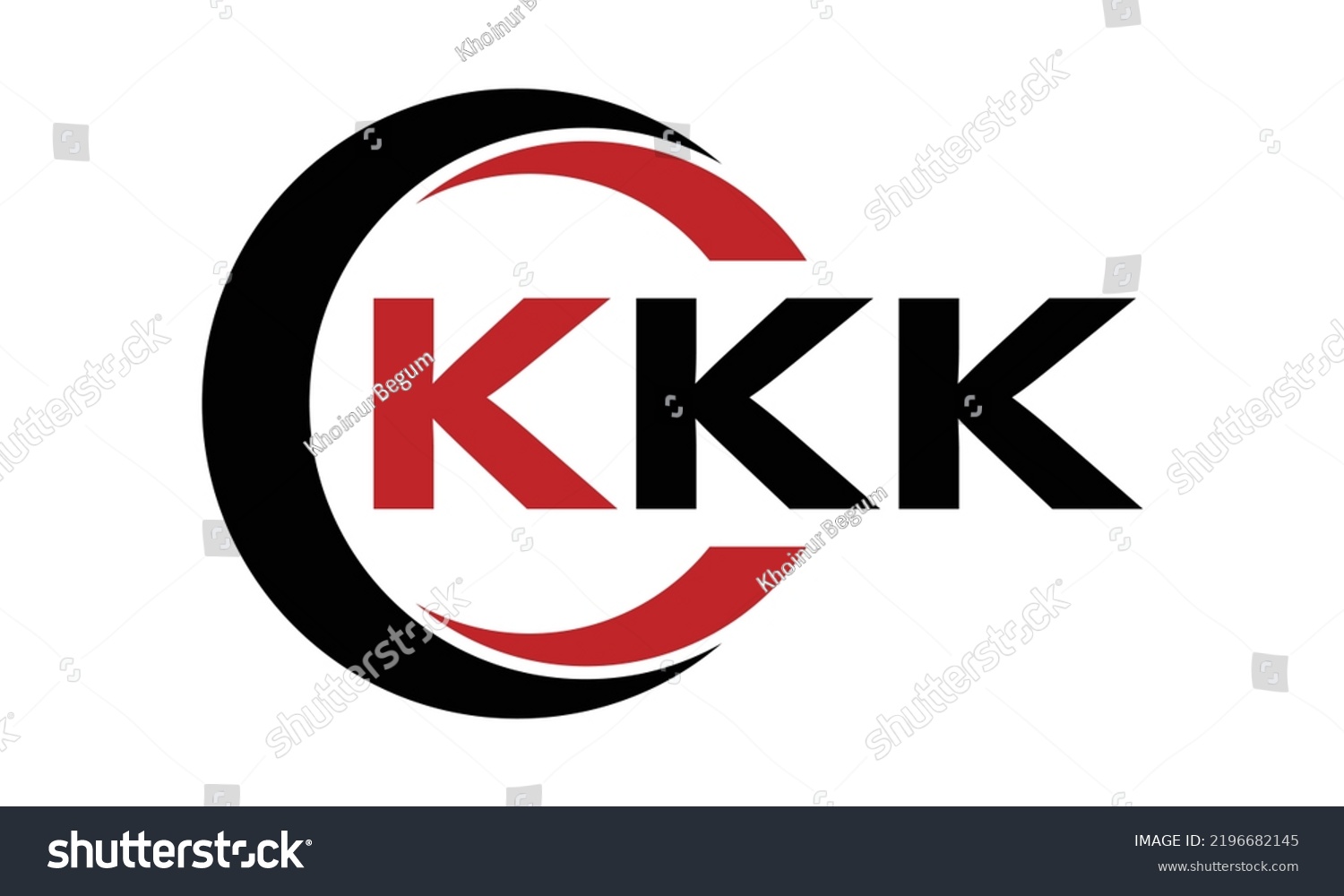 Kkk Threeletter Circle Iconic Logo Design Stock Vector Royalty Free