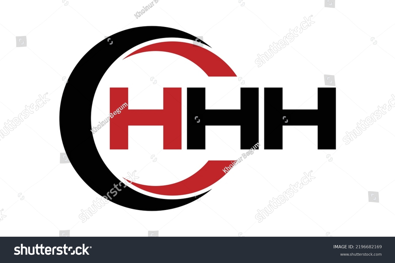 Hhh Threeletter Circle Iconic Logo Design Stock Vector Royalty Free