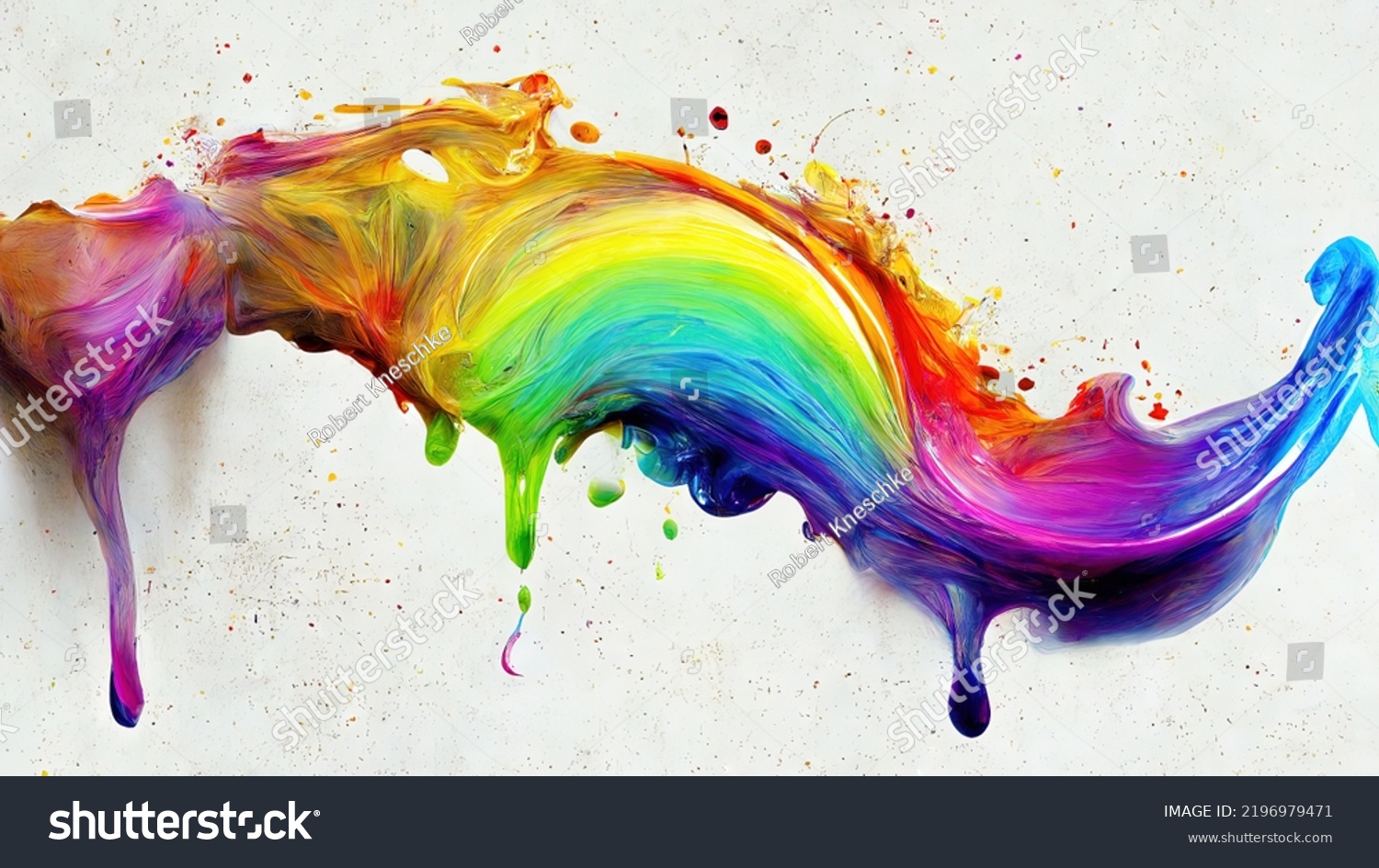 Abstract Rainbow Color Paint Splash Background Stock Illustration