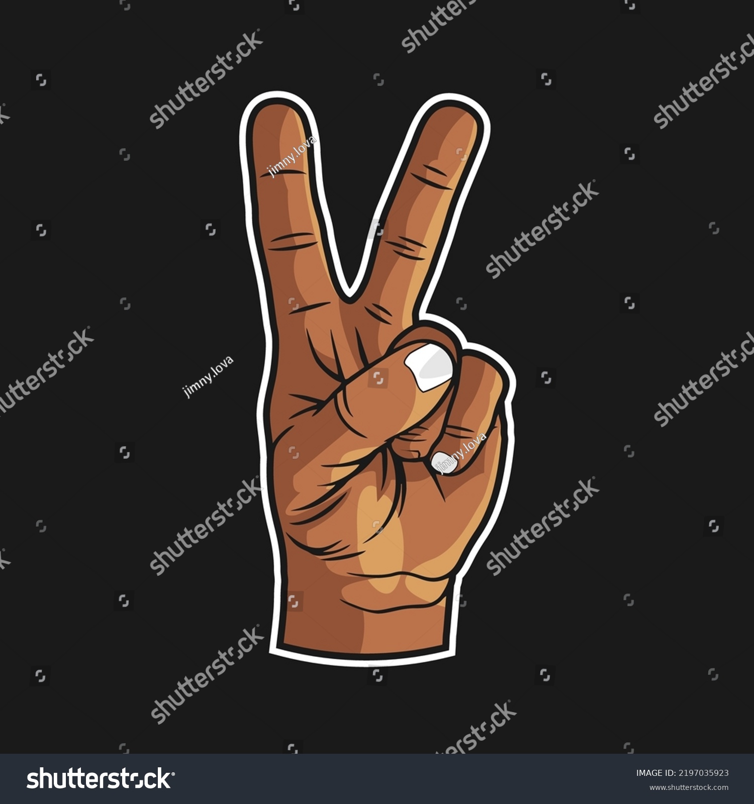 Victory Peace Gesture Symbol Hand Two Stock Vector Royalty Free