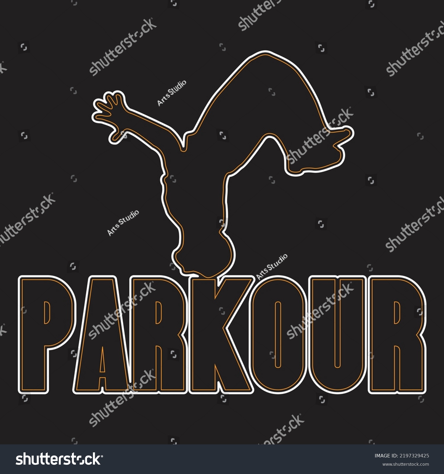 Parkour Sports Athletic Tshirt Design Template Stock Vector Royalty